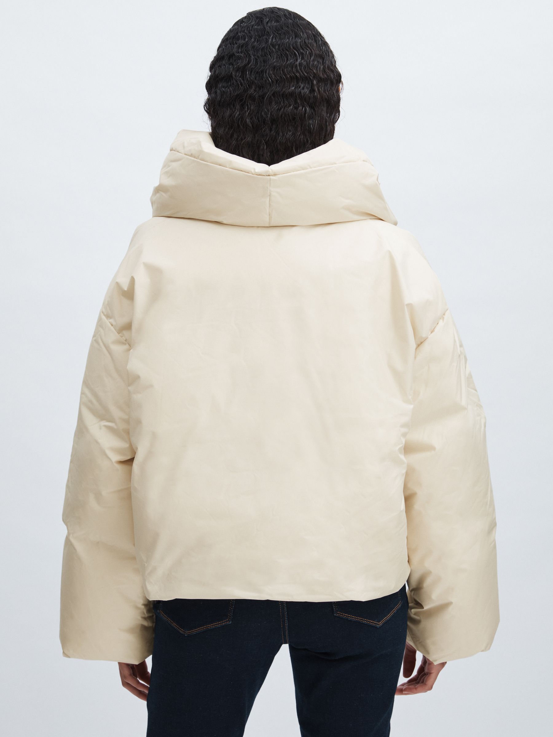 Meotine Oversized Puffer Jacket in Cream - Image 4 of 5