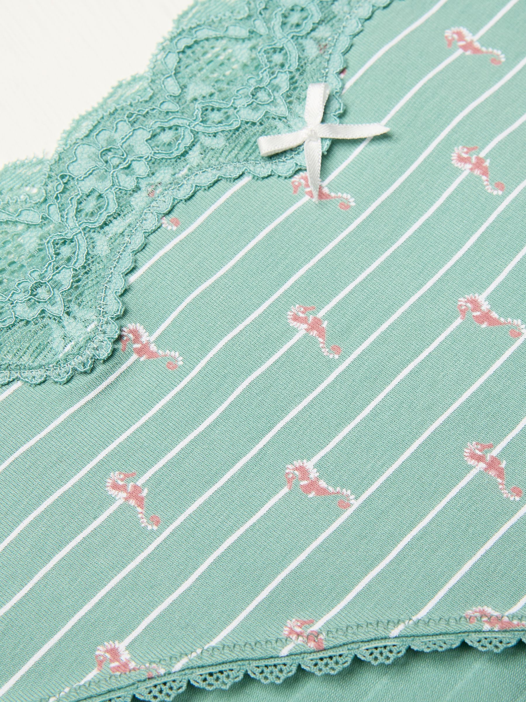 Green SEAHORSE PRINT KNICKERS - Image 2 of 2