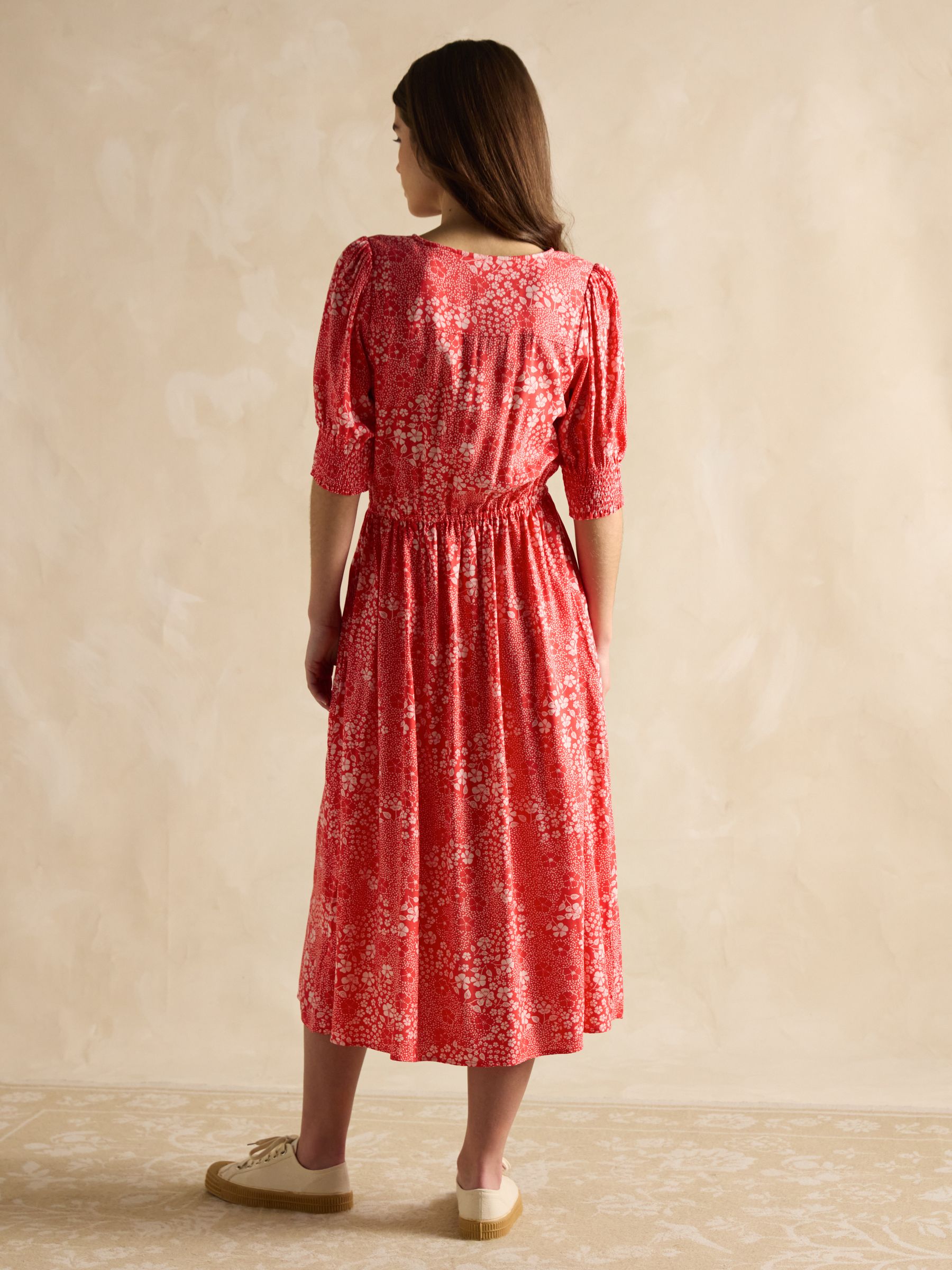 Adele Red Midi Dress - Image 2 of 6