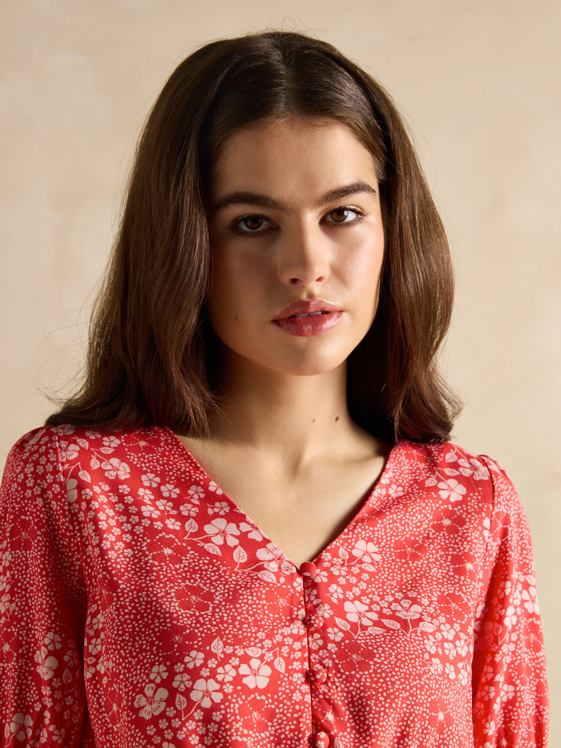 Adele Red Midi Dress - Image 5 of 6