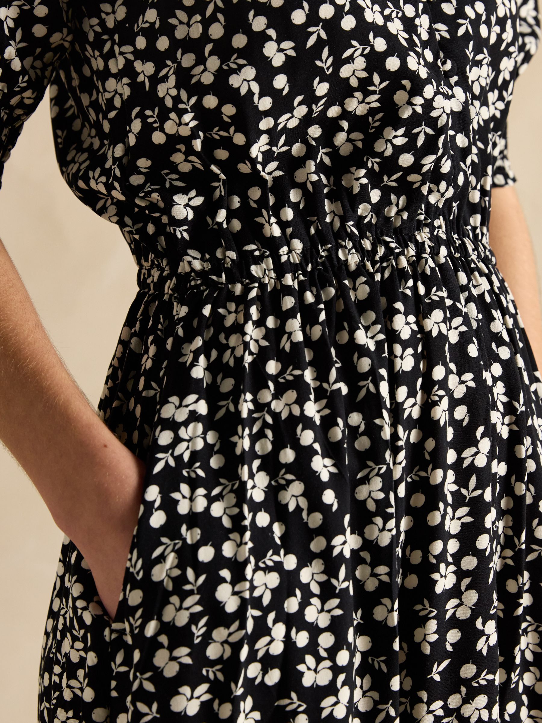 Adele Black V-Neck Midi Dress - Image 4 of 6