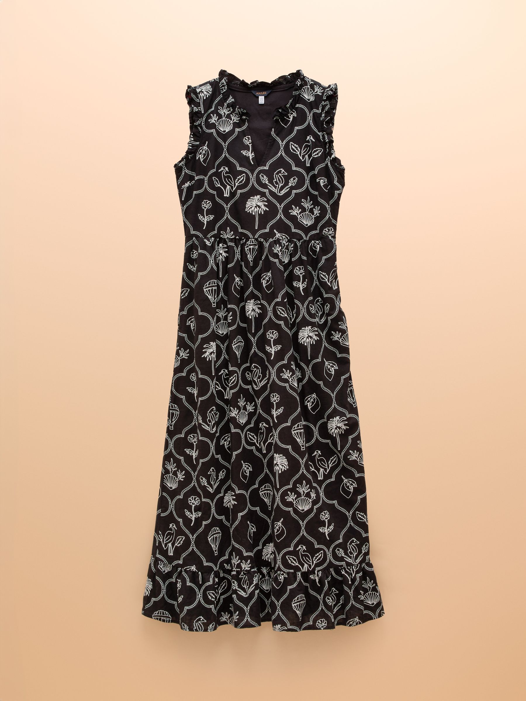 Sophia Black Ruffle Shoulder Midi Dress - Image 9 of 9