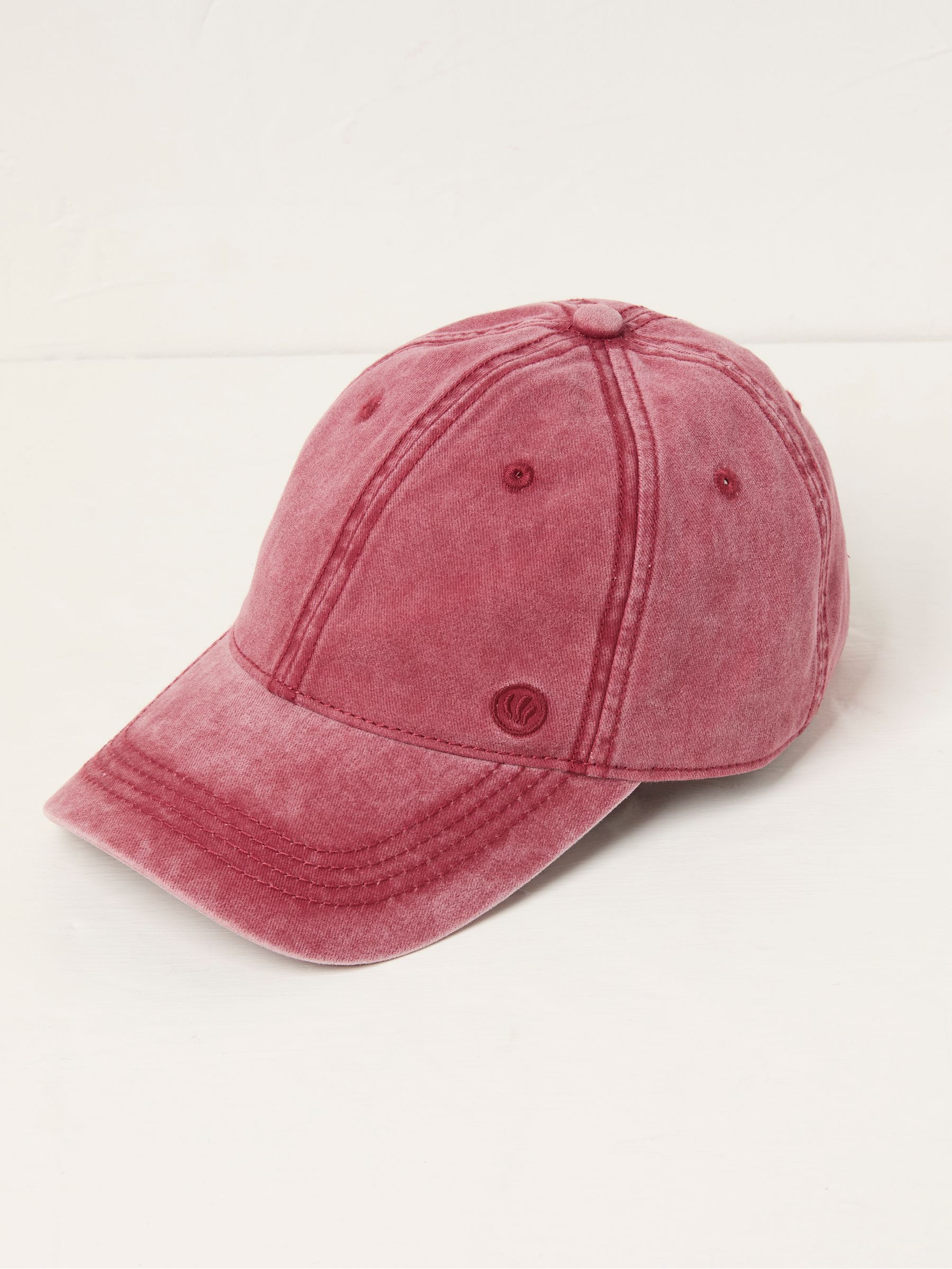 Red 100% Cotton Twill Baseball Cap - Image 1 of 2