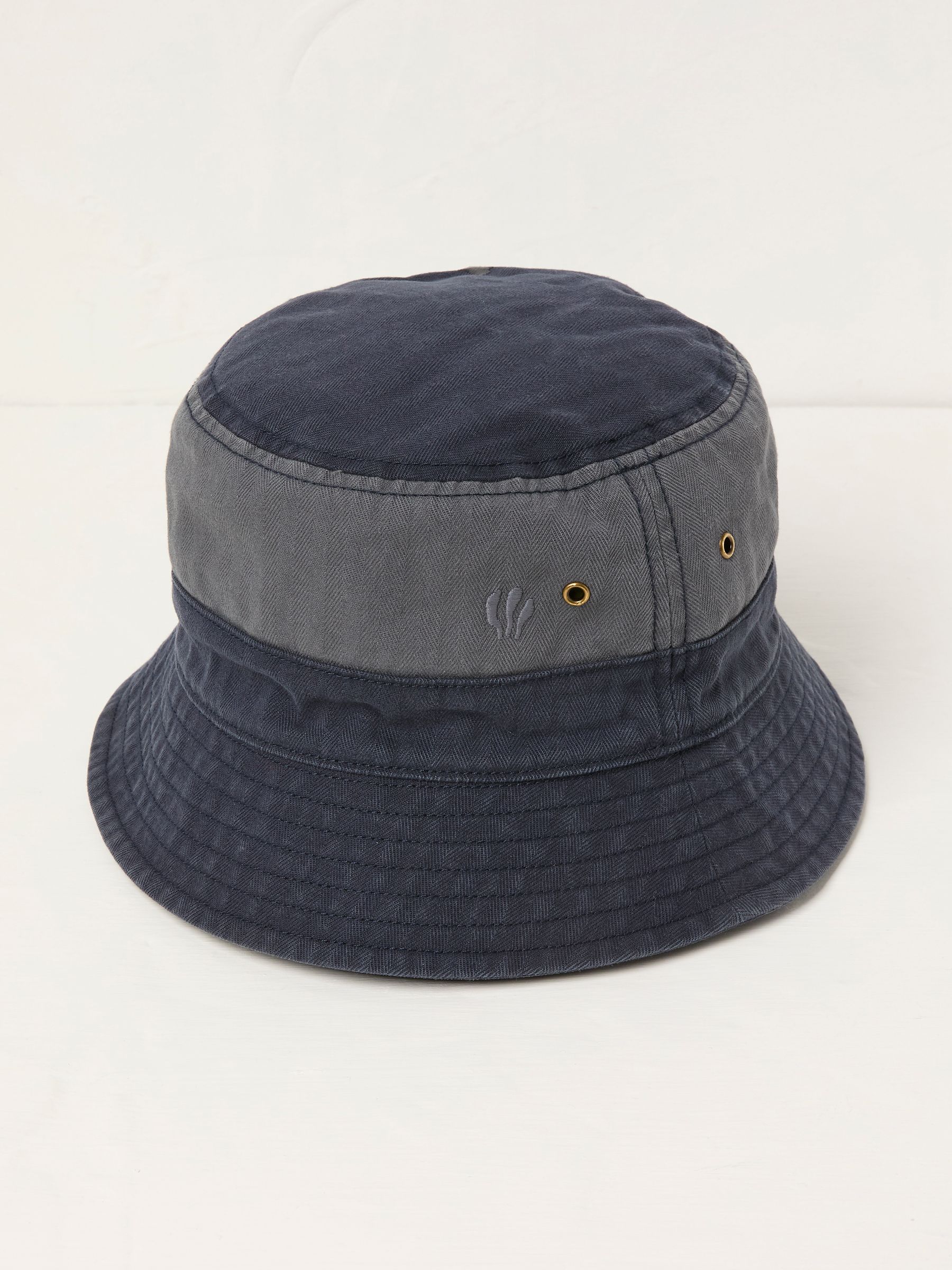 Navy Blue Colourblock Bucket 100% Cotton Hat - Image 1 of 2