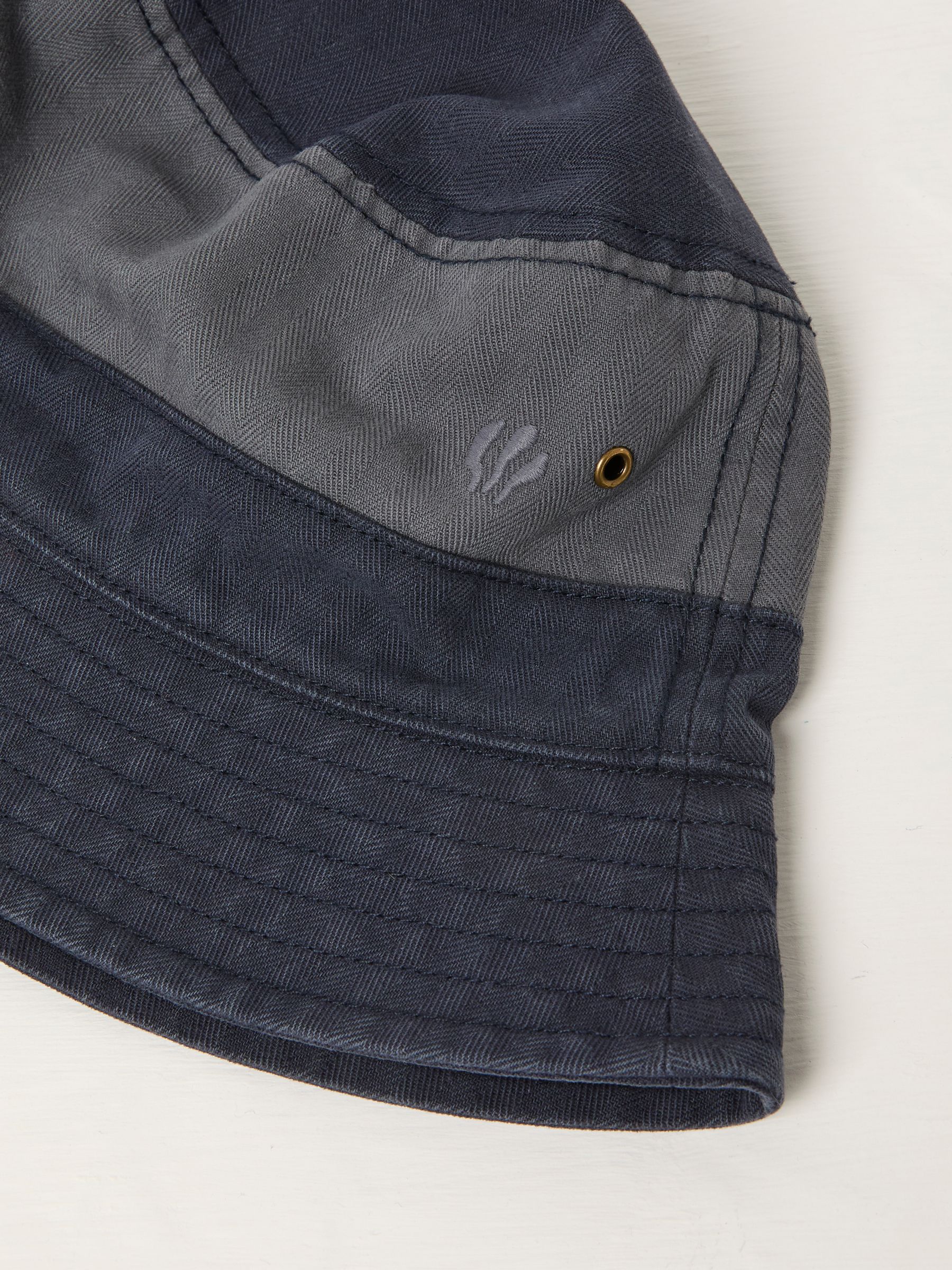 Navy Blue Colourblock Bucket 100% Cotton Hat - Image 2 of 2