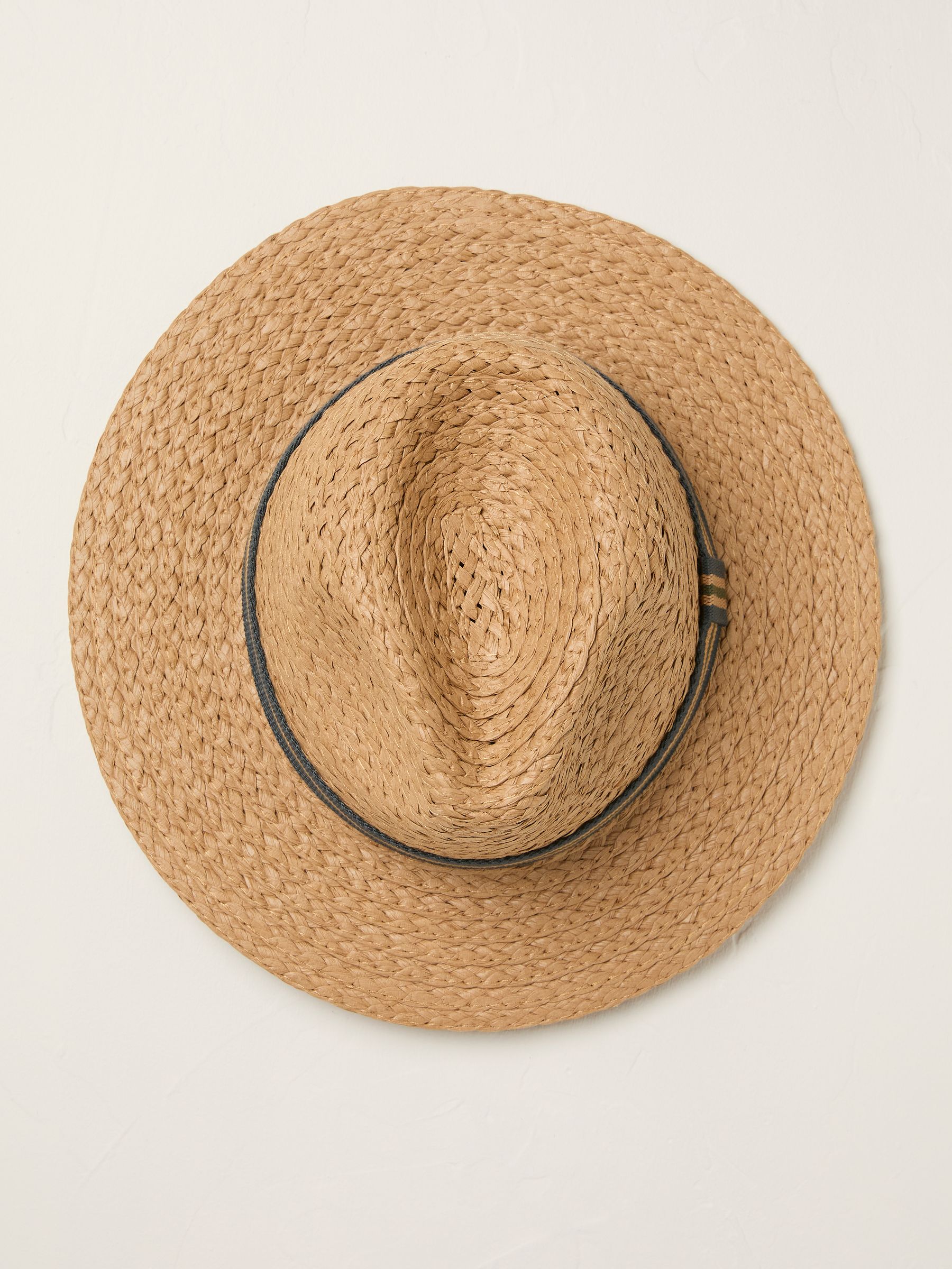 Natural Stripes Detail Fedora Straw Hat - Image 2 of 2