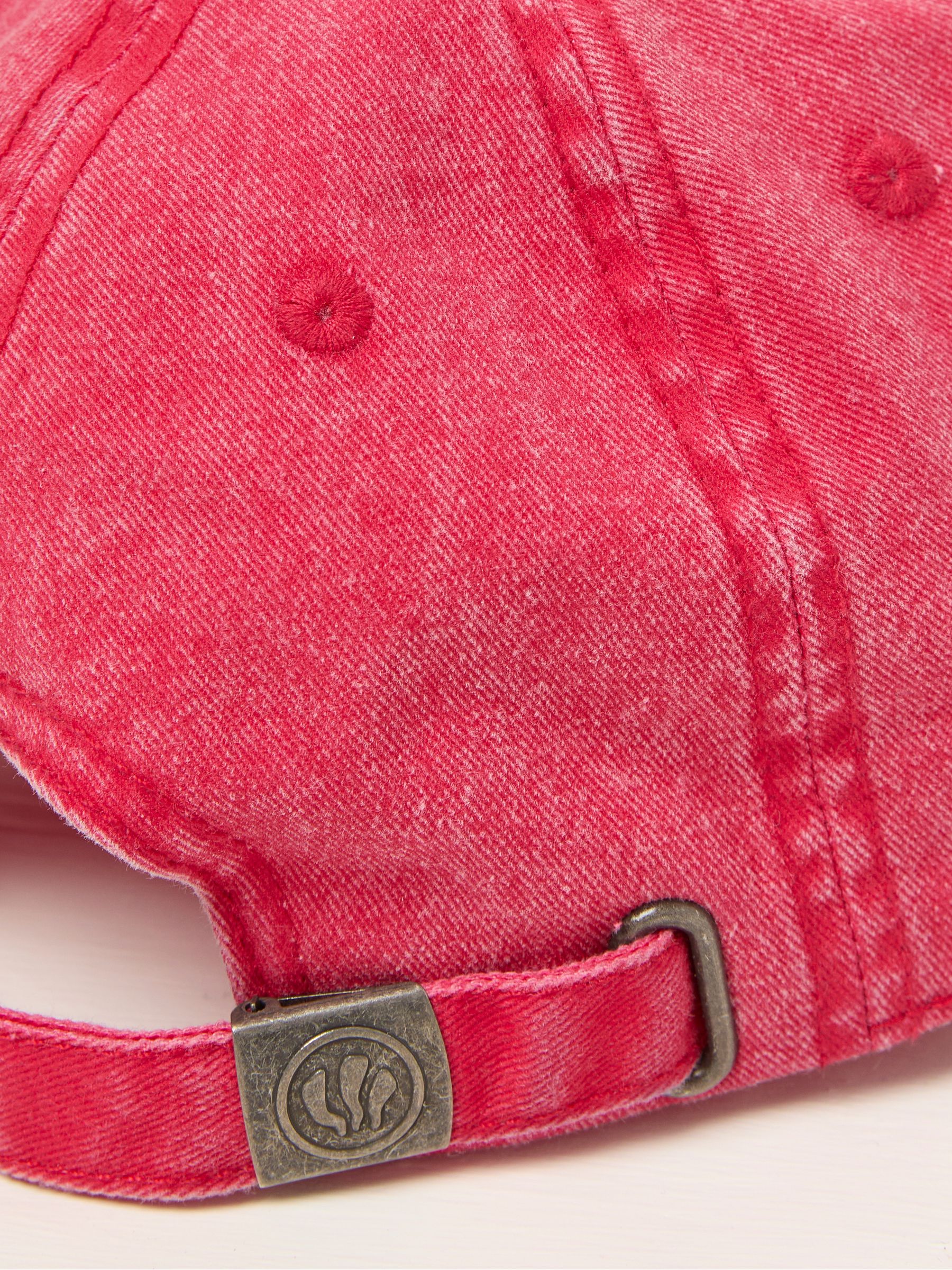 Red Flower Detail 100% Cotton Cap - Image 2 of 2