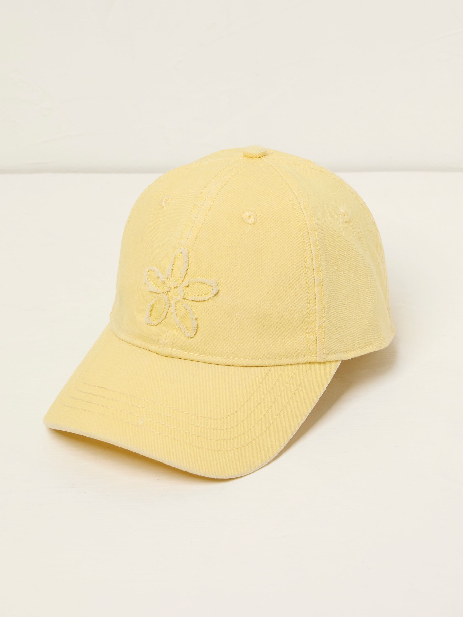 Yellow Flower Detail 100% Cotton Cap - Image 1 of 4