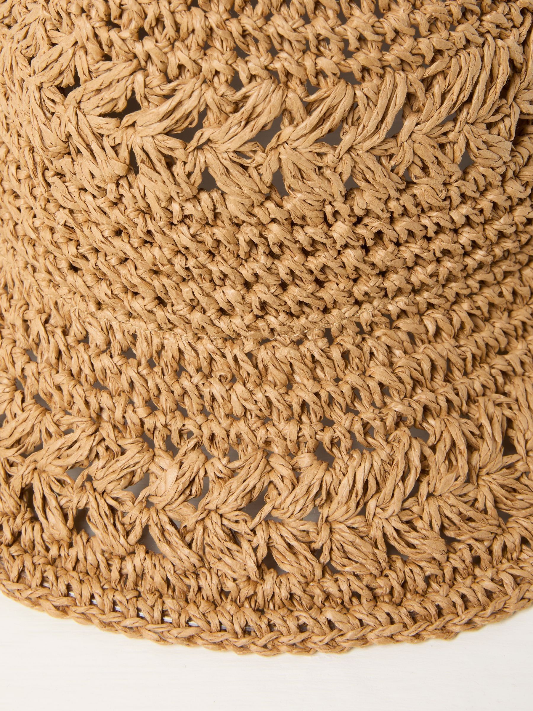 Natural Pattern Straw Bucket Hat - Image 2 of 2