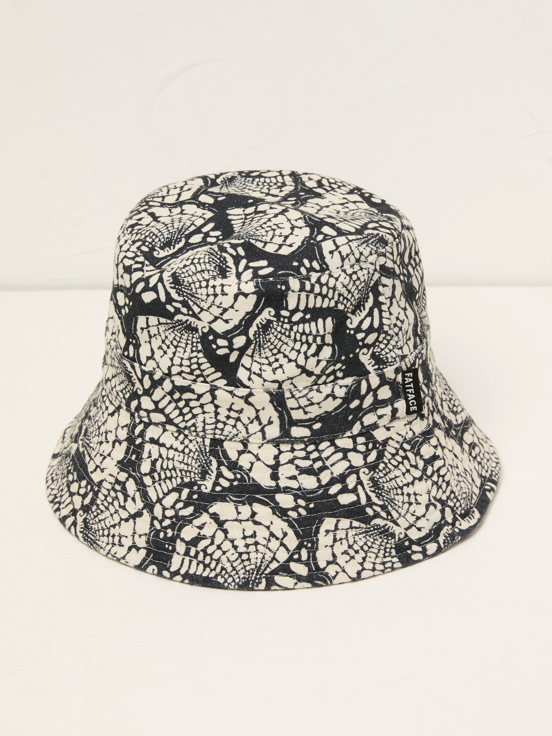 Black Shell Printed Bucket 100% Cotton Hat - Image 1 of 2