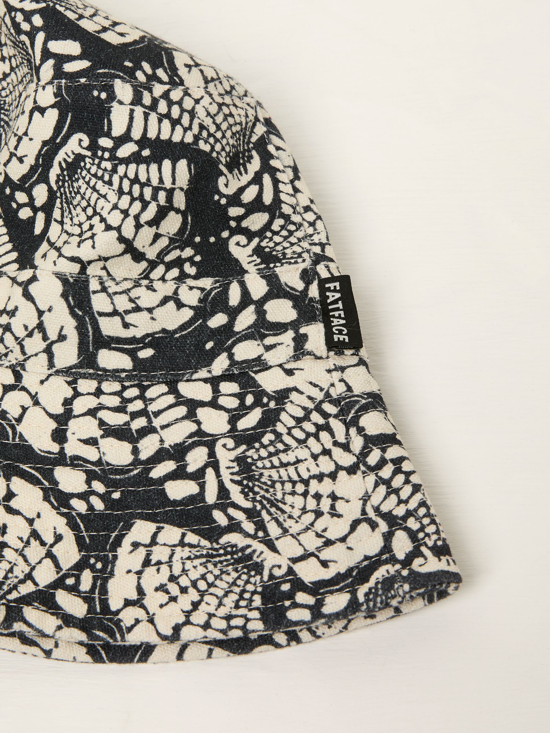 Black Shell Printed Bucket 100% Cotton Hat - Image 2 of 2