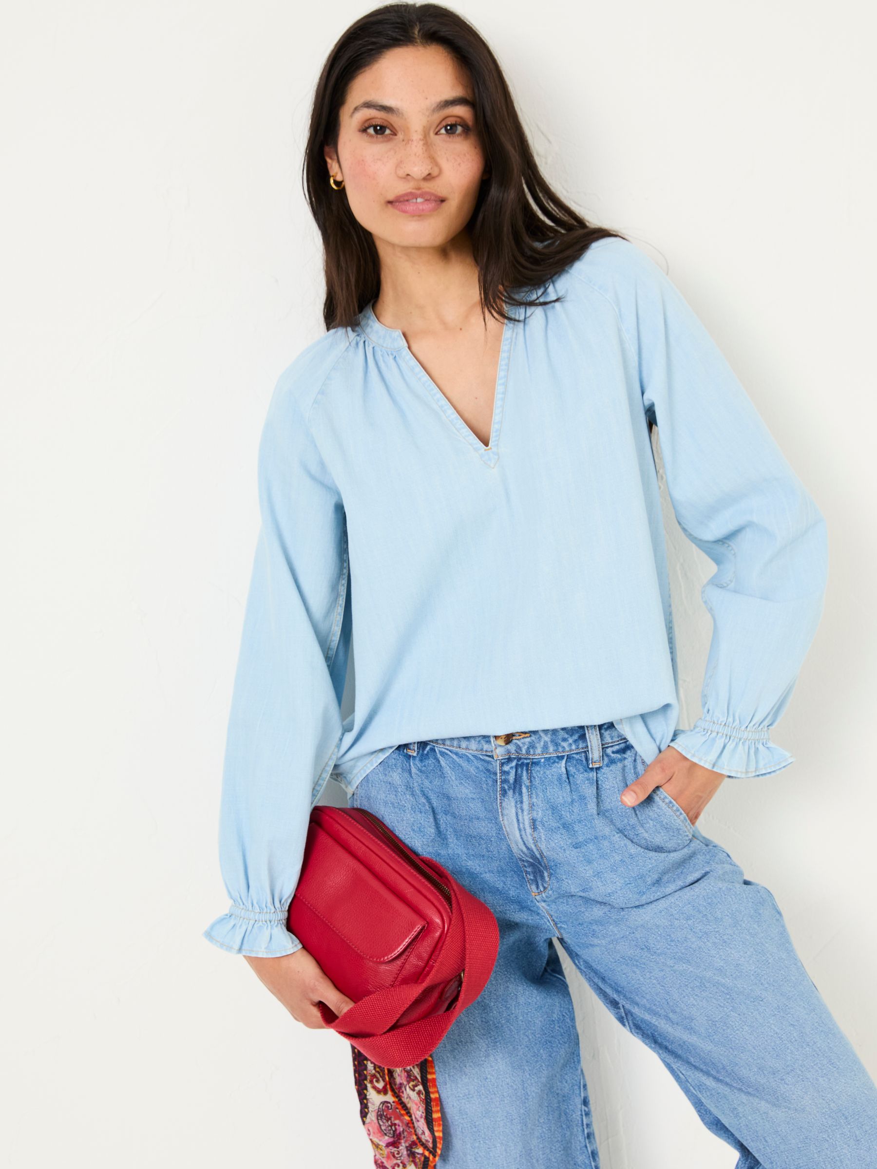 Pacey Light Blue Denim Blouse - Image 1 of 5