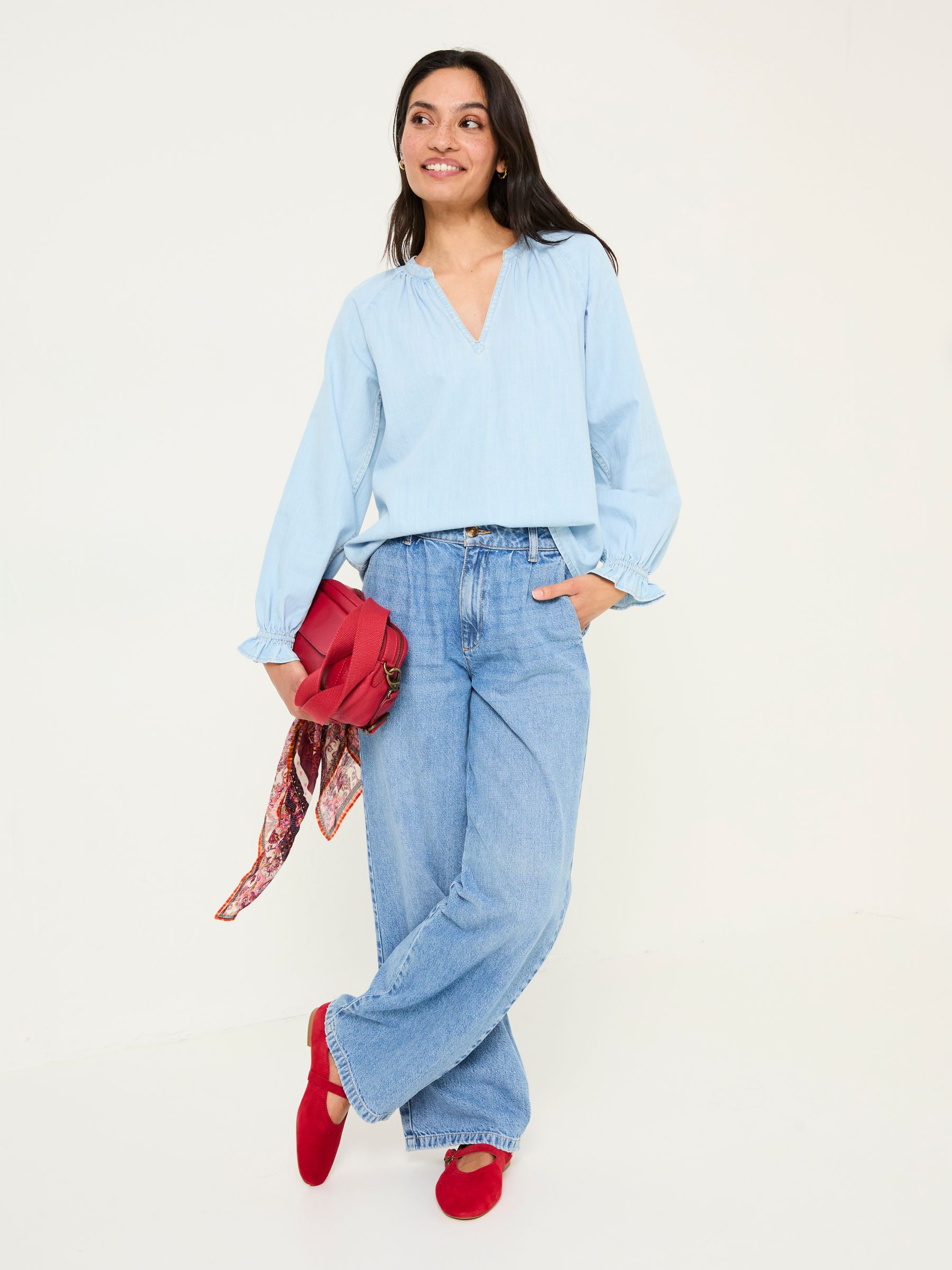 Pacey Light Blue Denim Blouse - Image 2 of 5