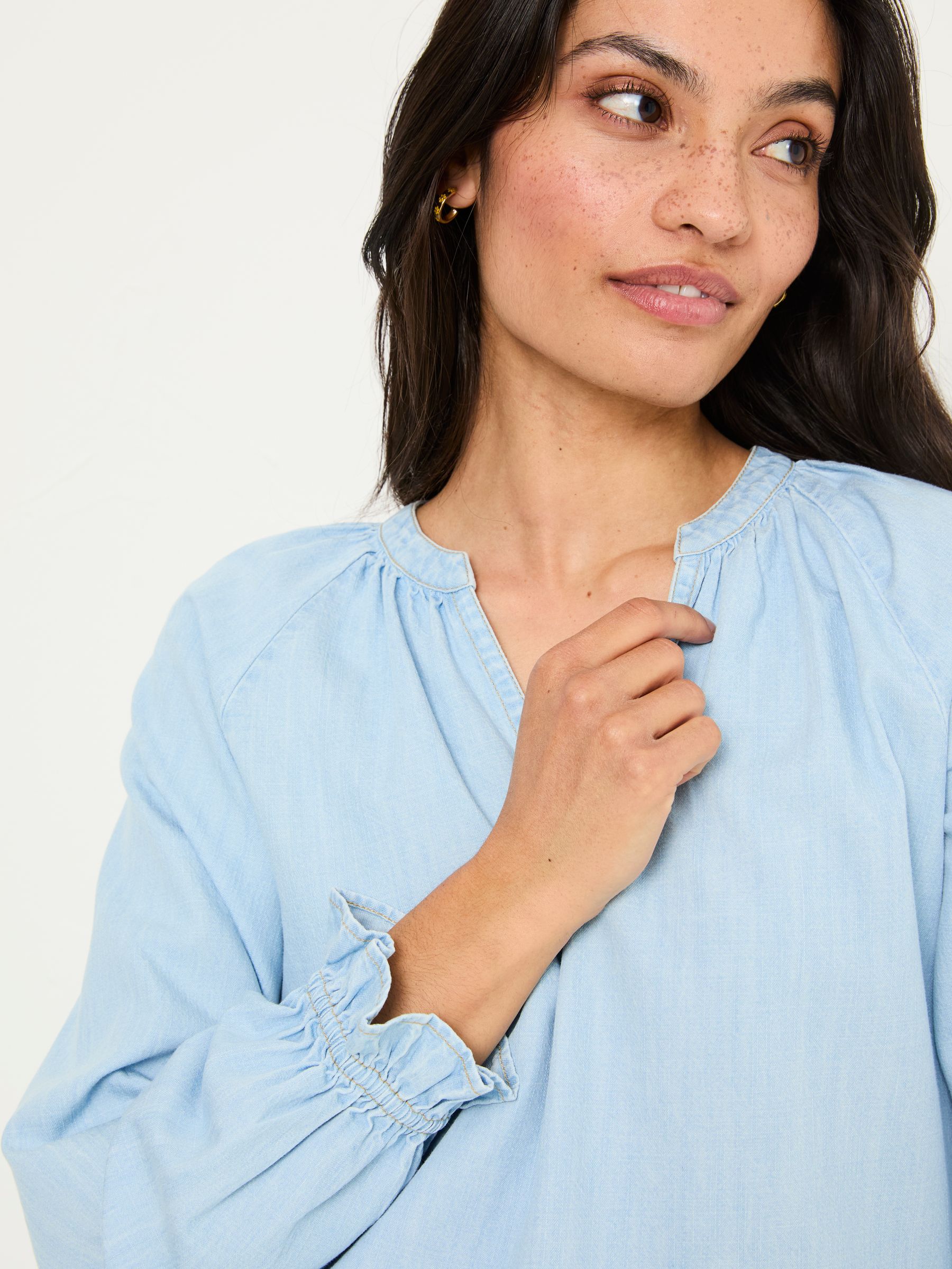 Pacey Light Blue Denim Blouse - Image 4 of 5