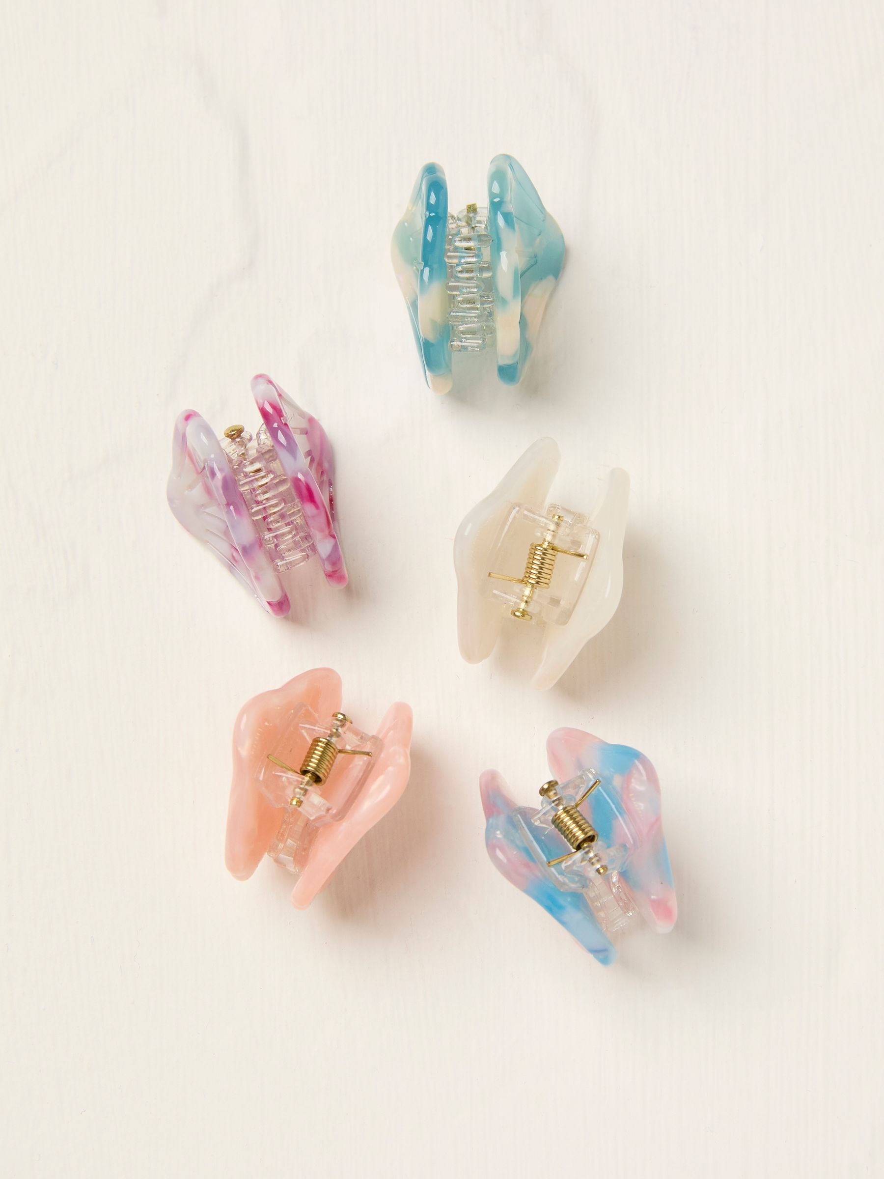 Multi Mini Shell Hair Clips 5 Pack - Image 2 of 2