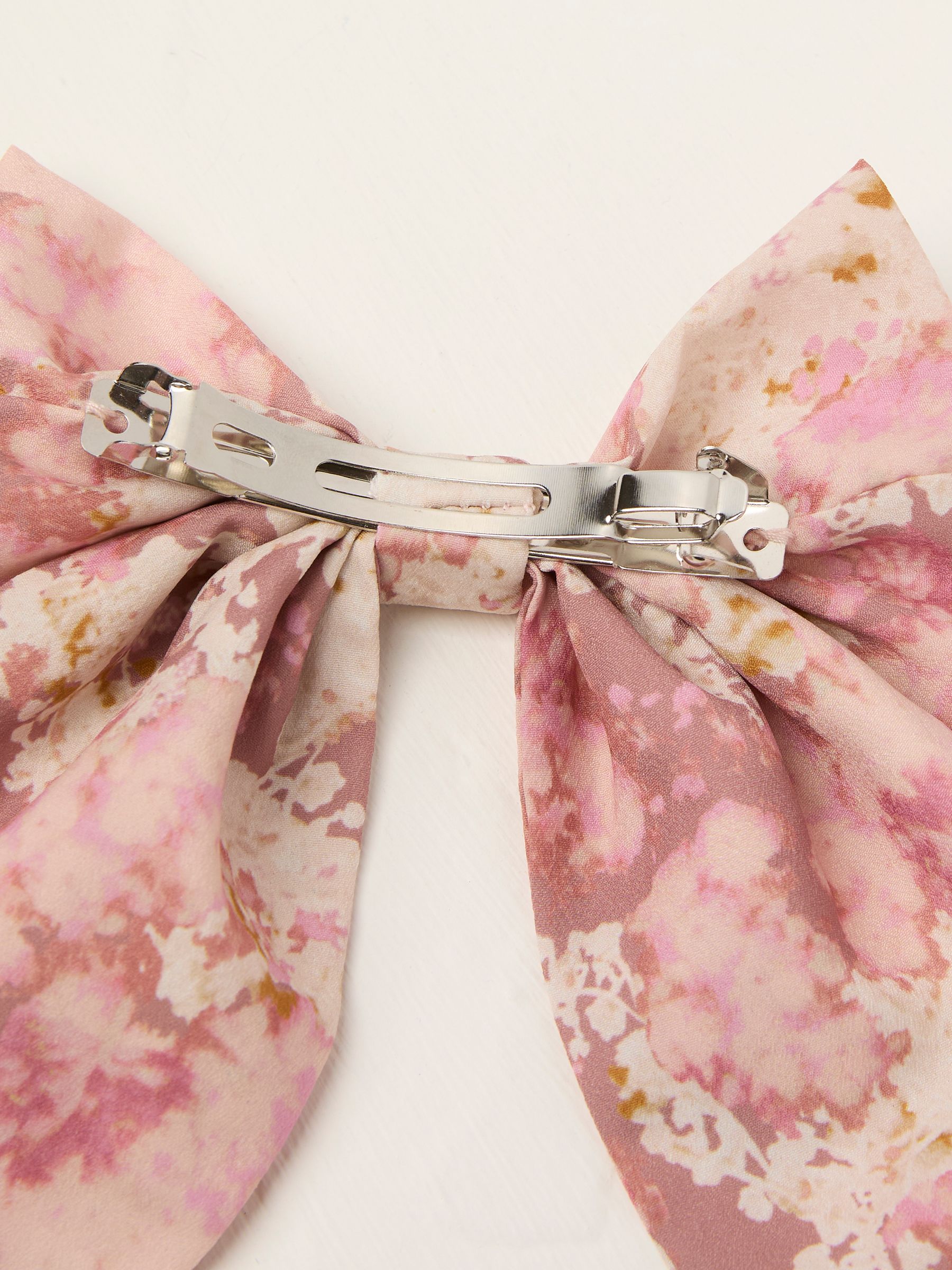 Pink Printed 100% Cotton Hair Bow - Image 2 of 2