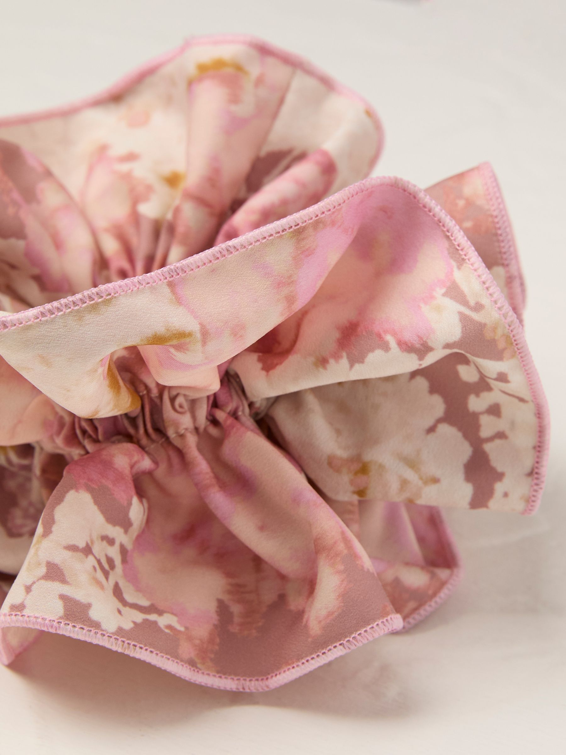 Pink Printed Hair Scrunchie - Image 2 of 2