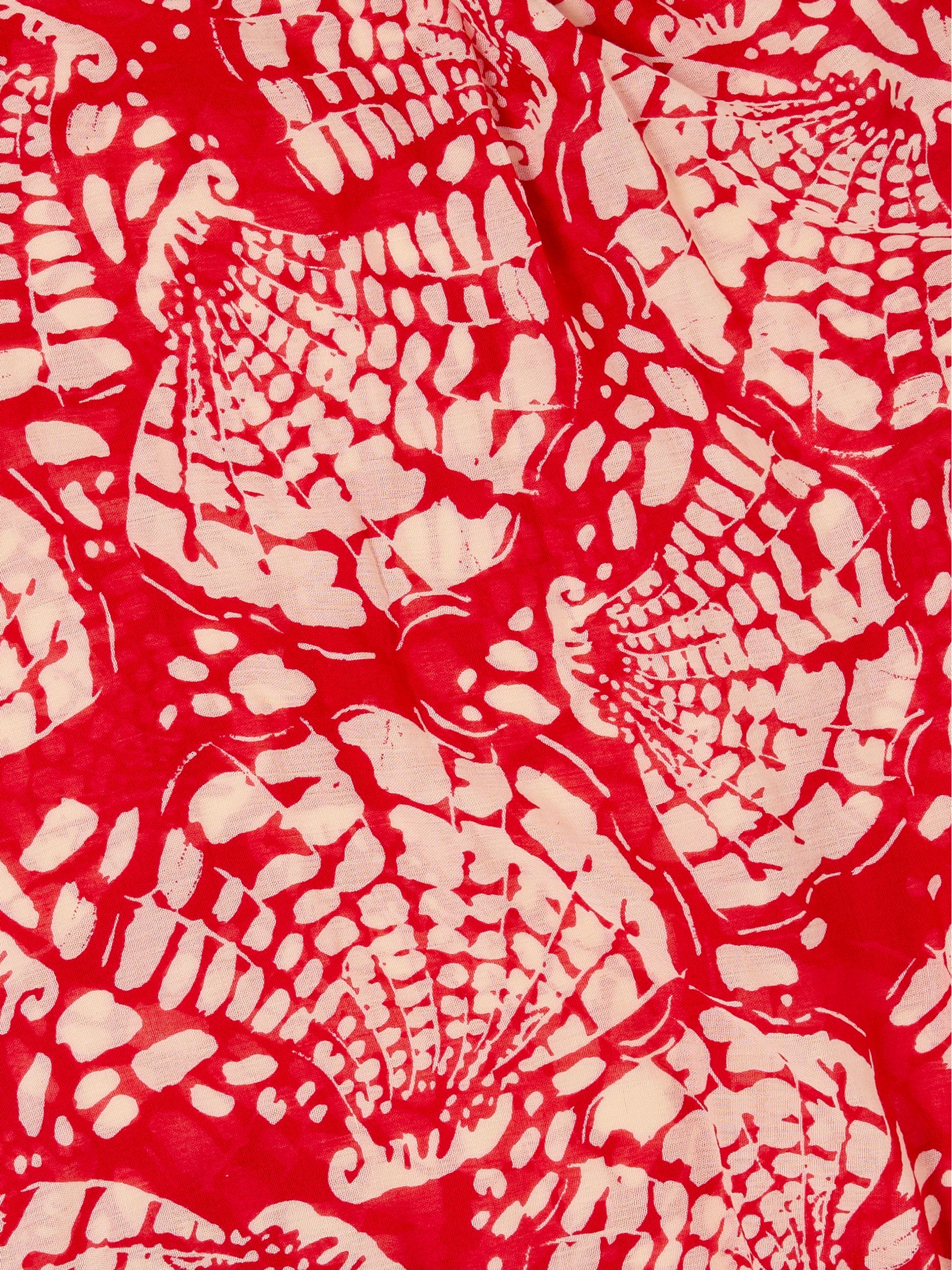Red Shell Print Lightweight Scarf - Image 2 of 2