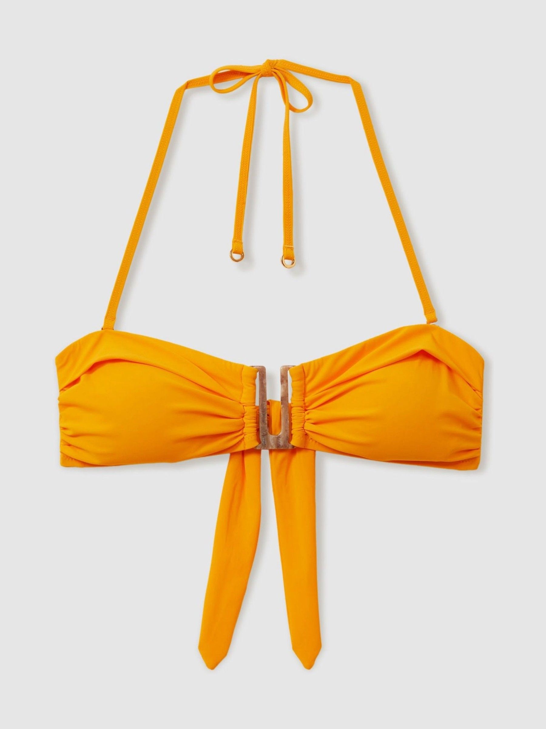 Gathered Bandeau Bikini Top in Yellow - Image 2 of 5