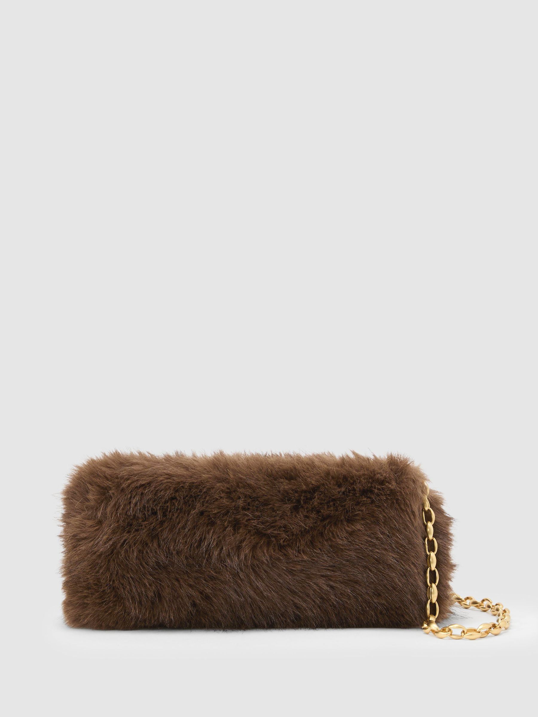 Faux-Fur Shoulder Bag in Chocolate - Image 2 of 7