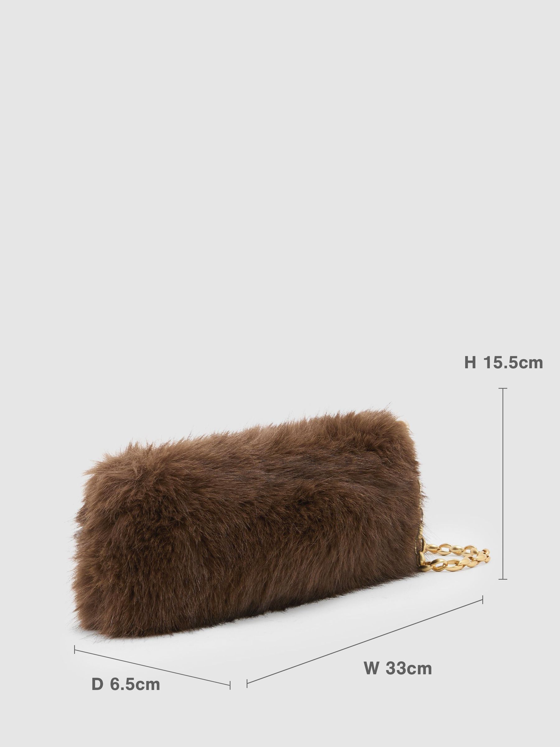 Faux-Fur Shoulder Bag in Chocolate - Image 3 of 7