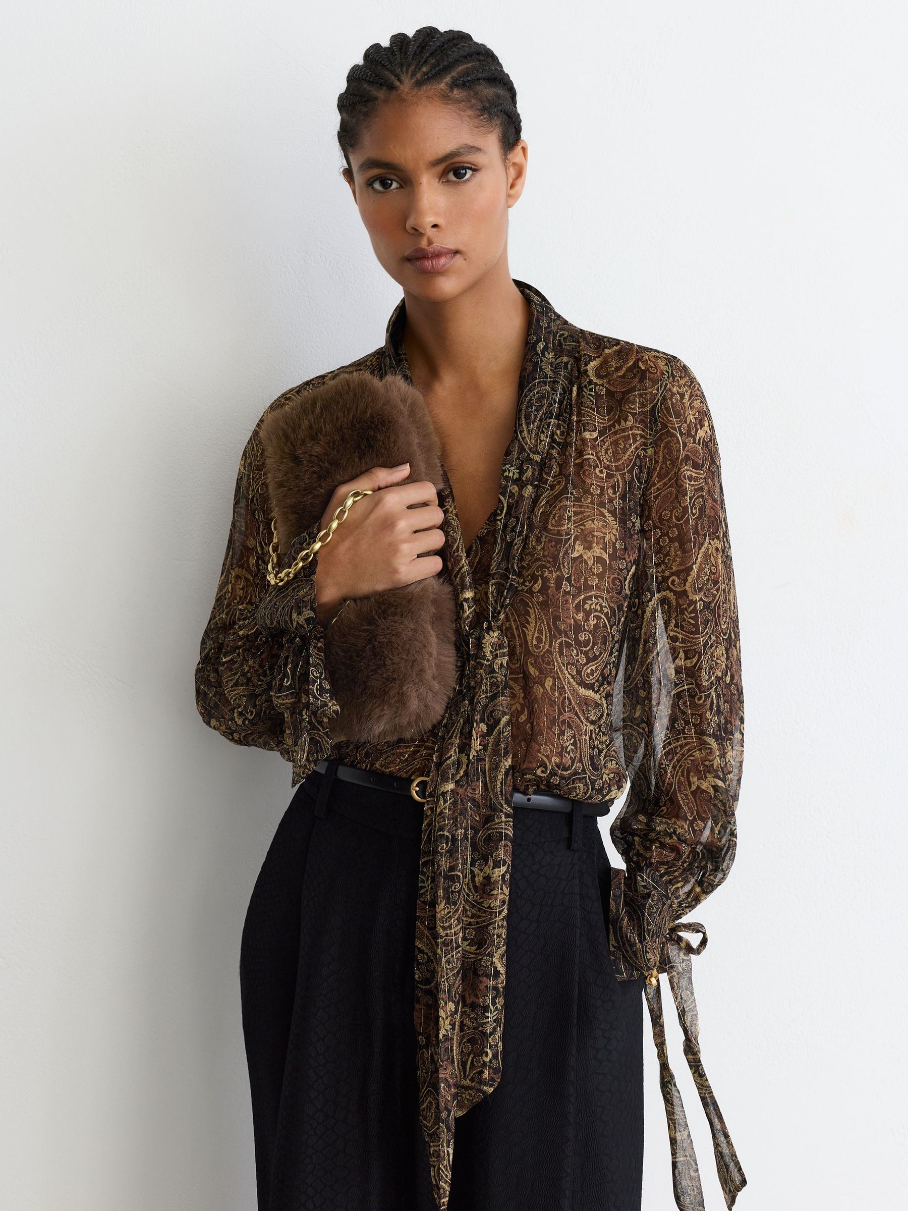 Faux-Fur Shoulder Bag in Chocolate - Image 4 of 7