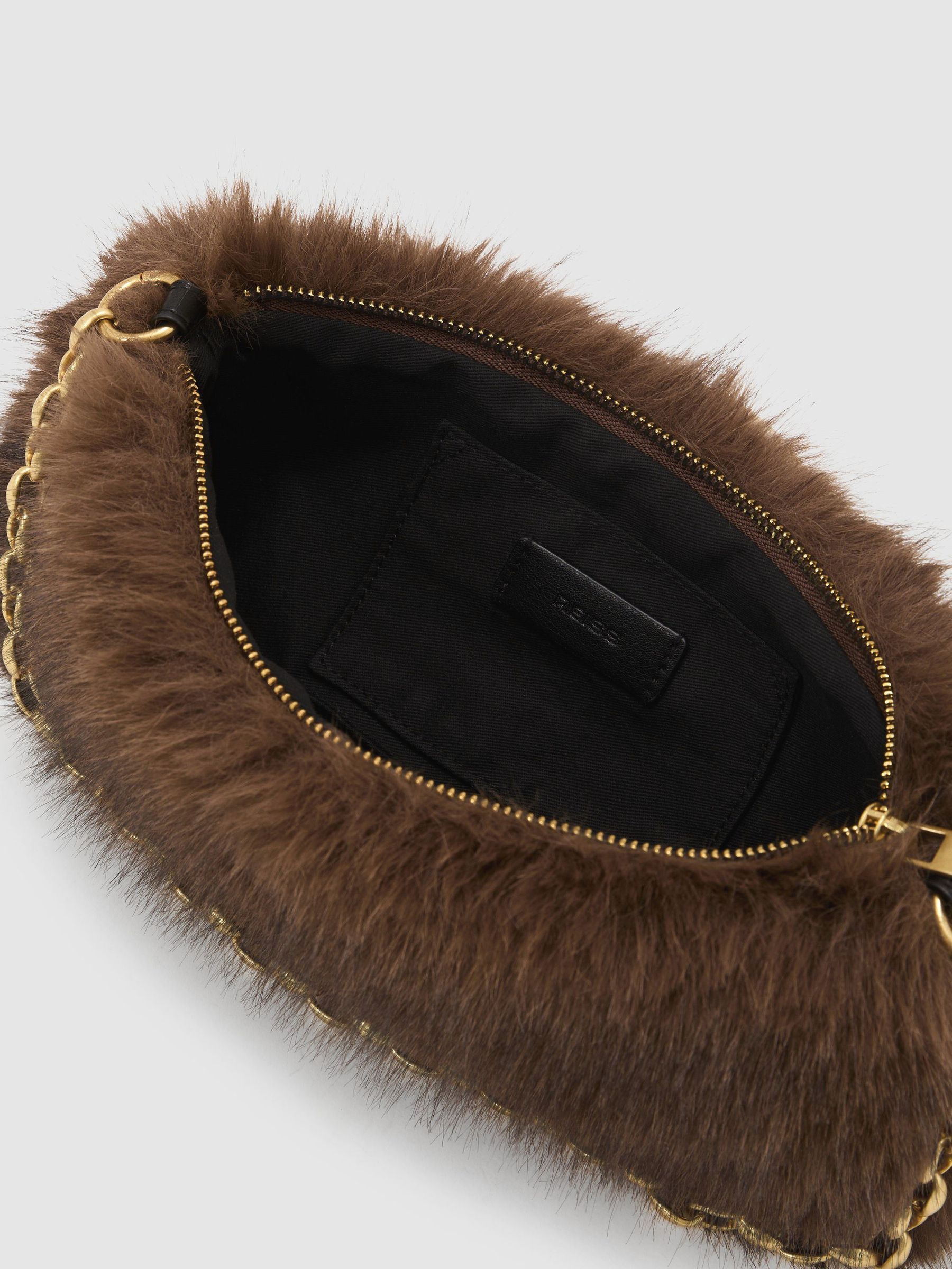 Faux-Fur Shoulder Bag in Chocolate - Image 5 of 7