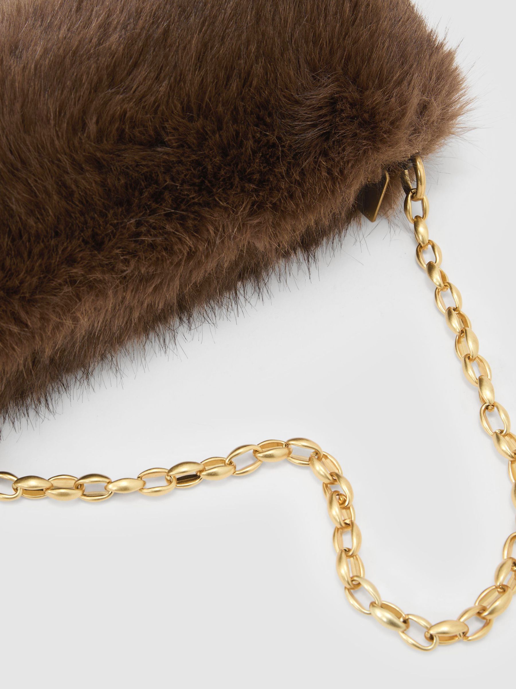 Faux-Fur Shoulder Bag in Chocolate - Image 6 of 7