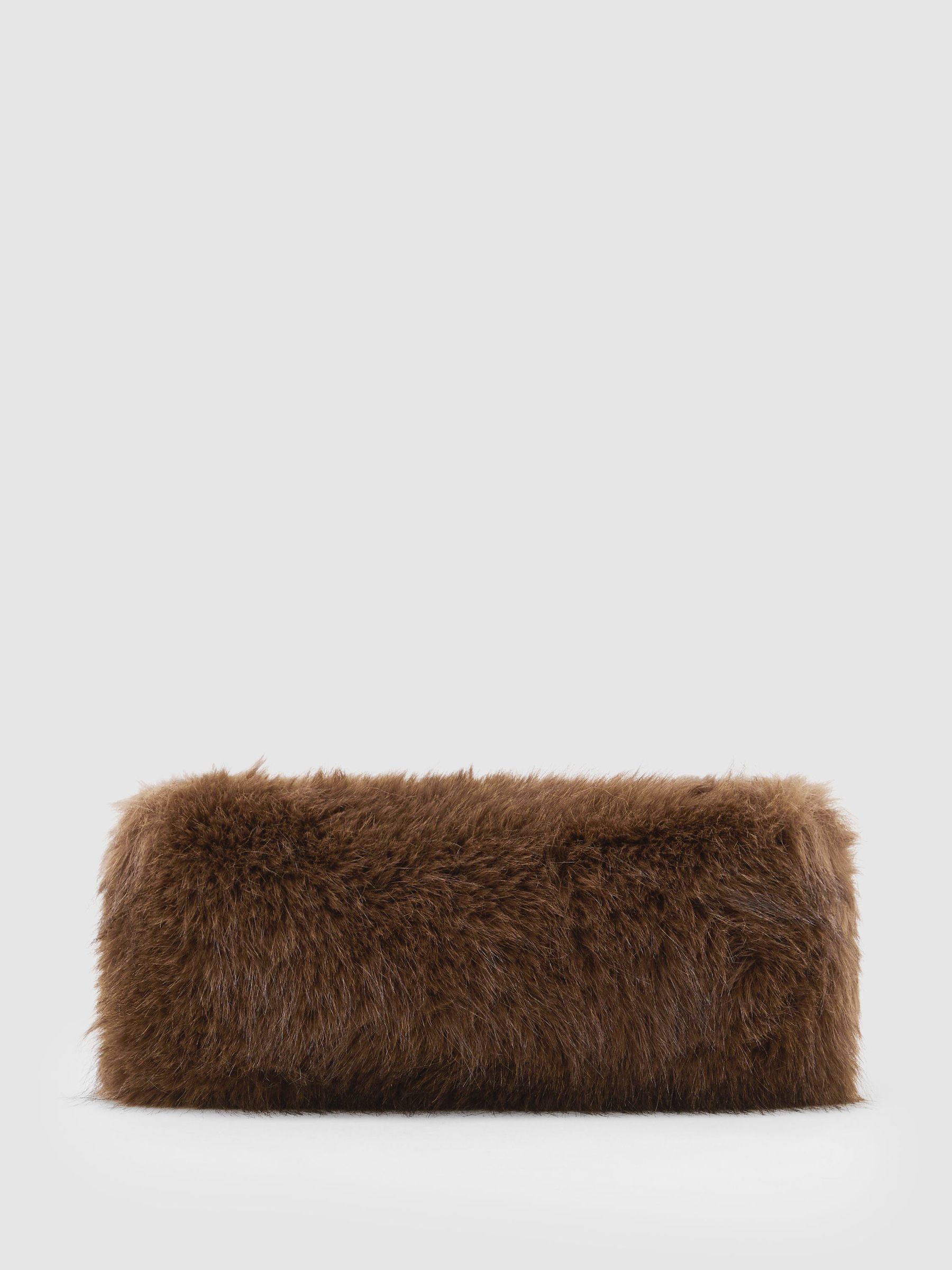 Faux-Fur Shoulder Bag in Chocolate - Image 7 of 7
