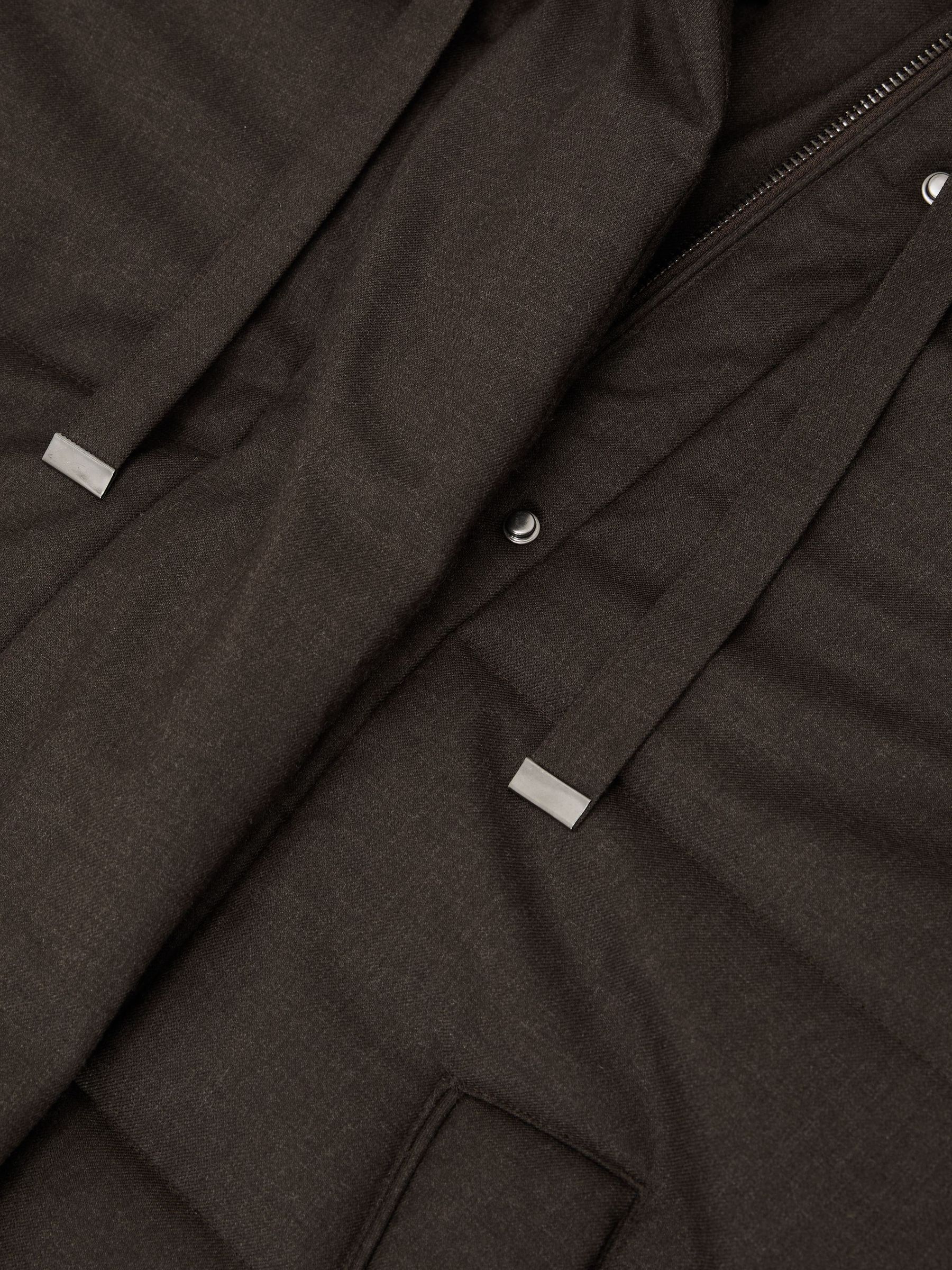 Wool Hooded Puffer Coat in Brown - Image 10 of 10