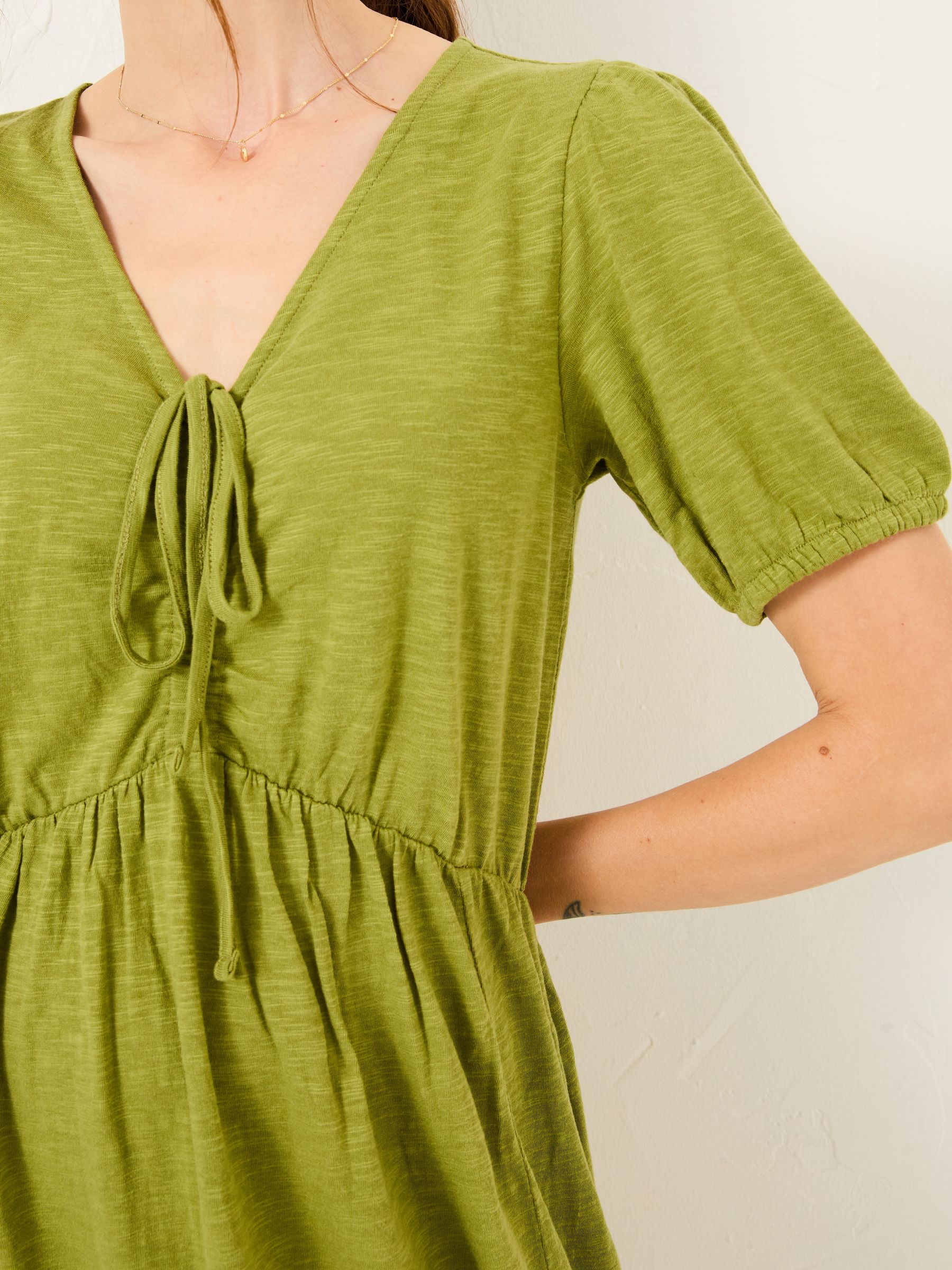 Olive Green Nell Jersey Dress - Image 4 of 9