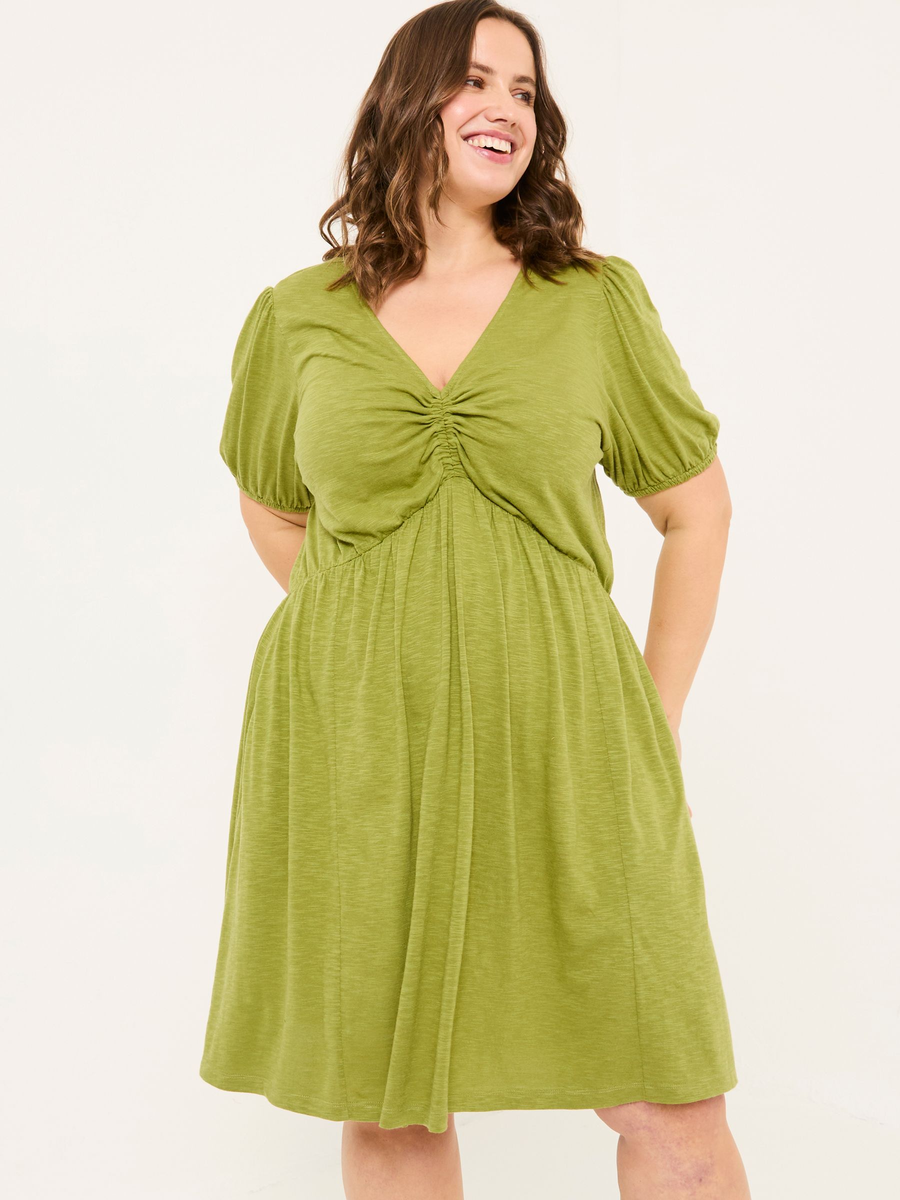 Olive Green Nell Jersey Dress - Image 5 of 9