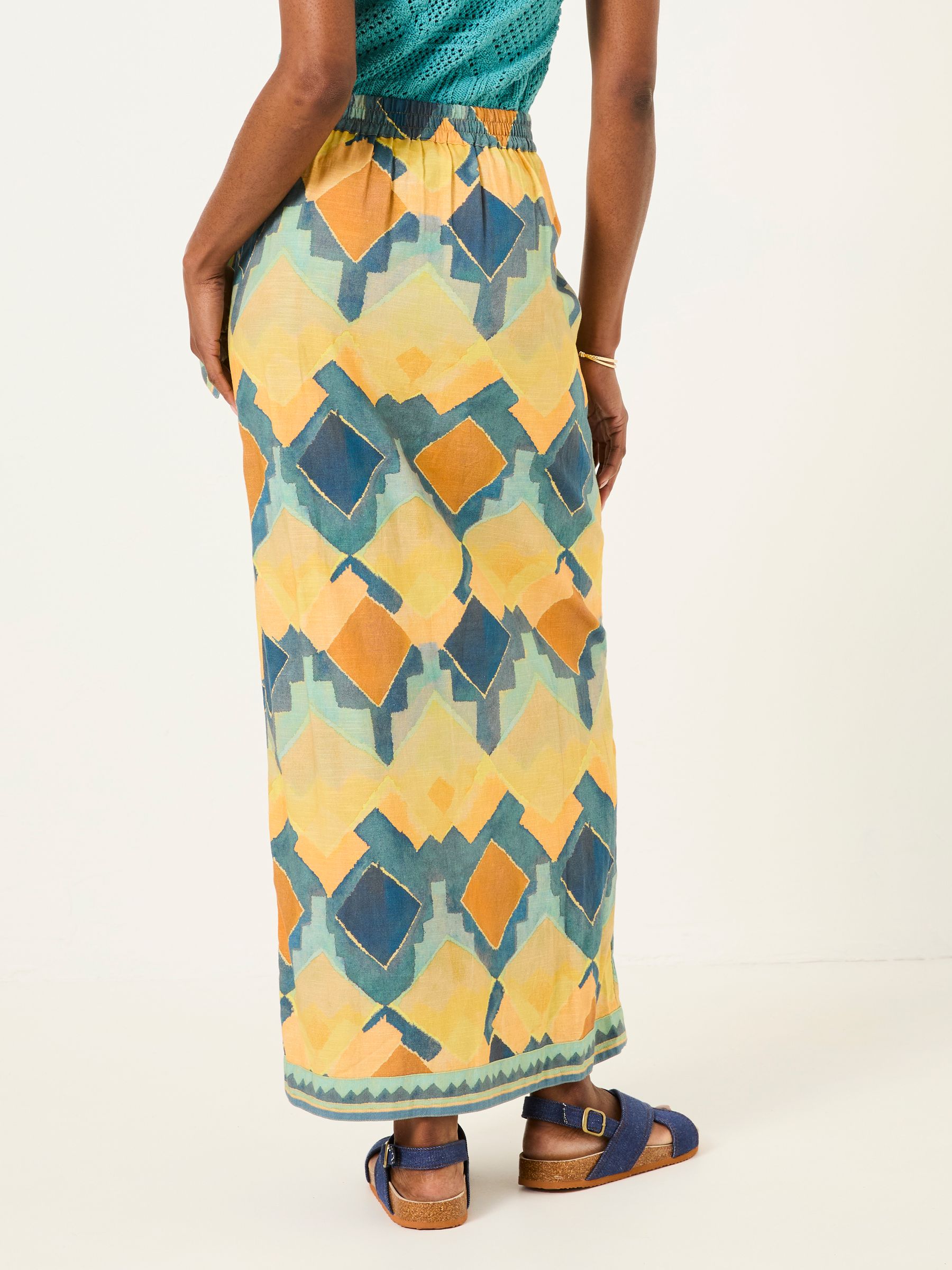 Multi Abstract Wrap Midi Skirt - Image 3 of 5