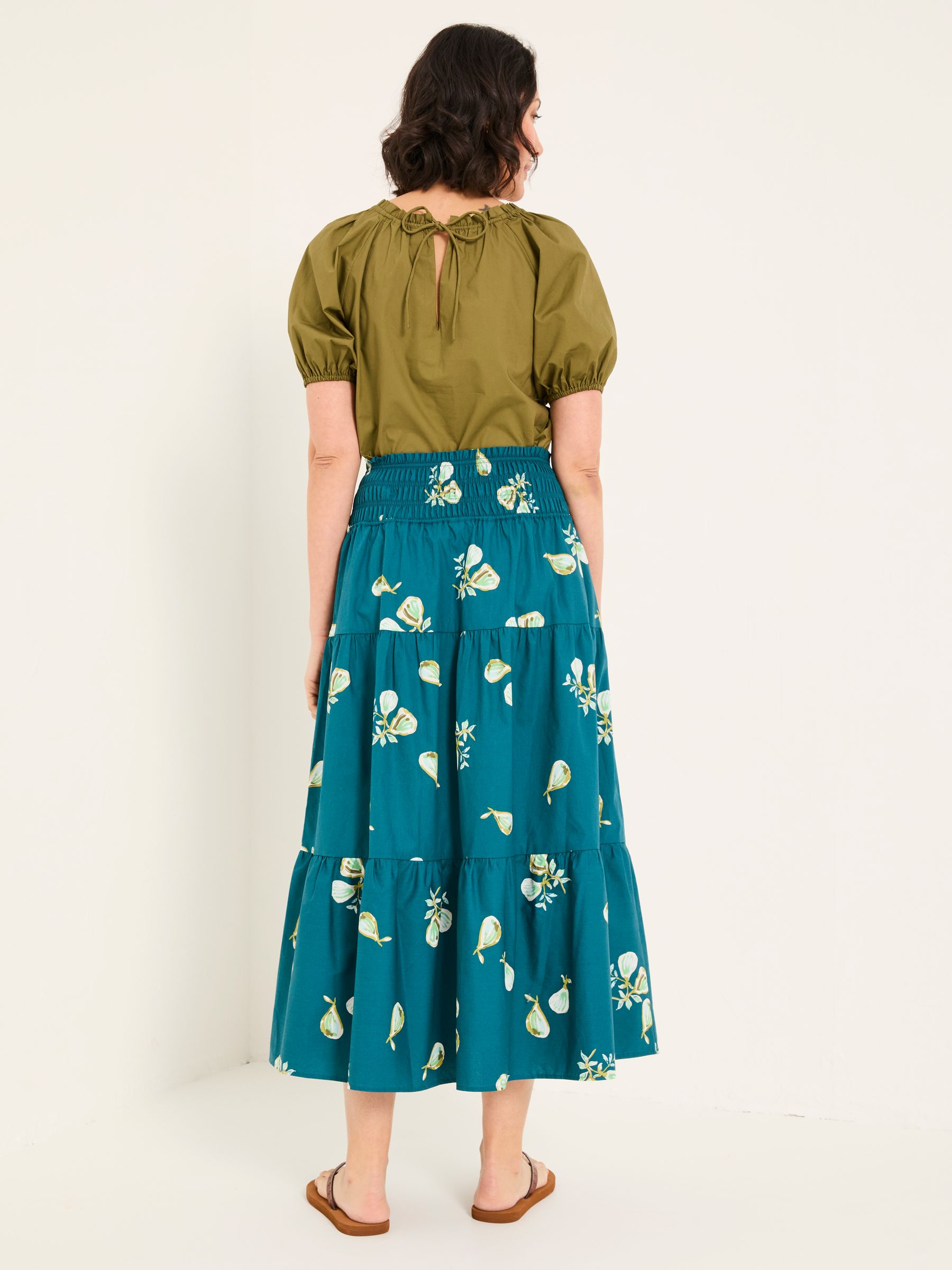 Ricky Teal Blue Figs Midi Skirt - Image 2 of 6