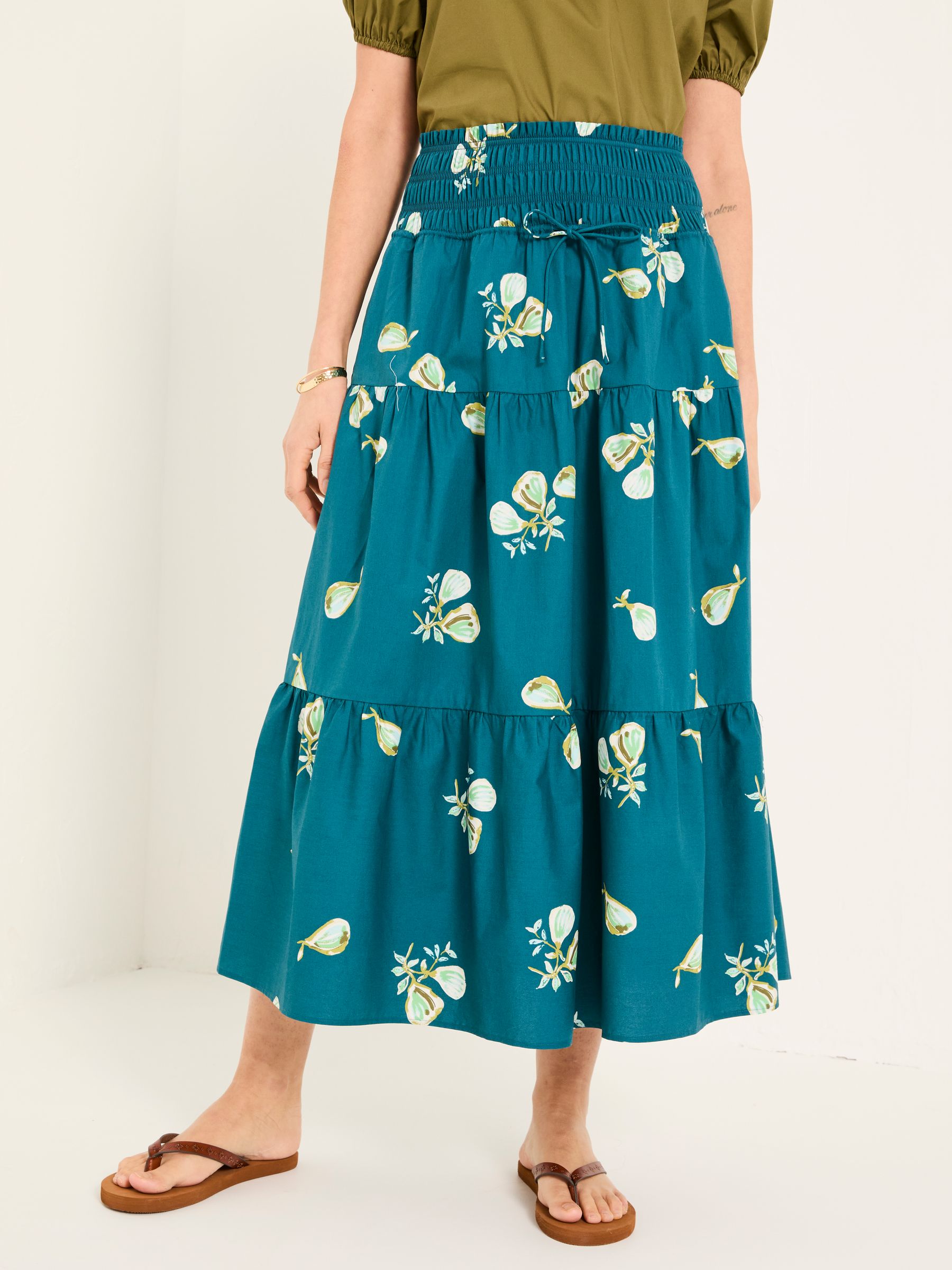 Ricky Teal Blue Figs Midi Skirt - Image 3 of 6