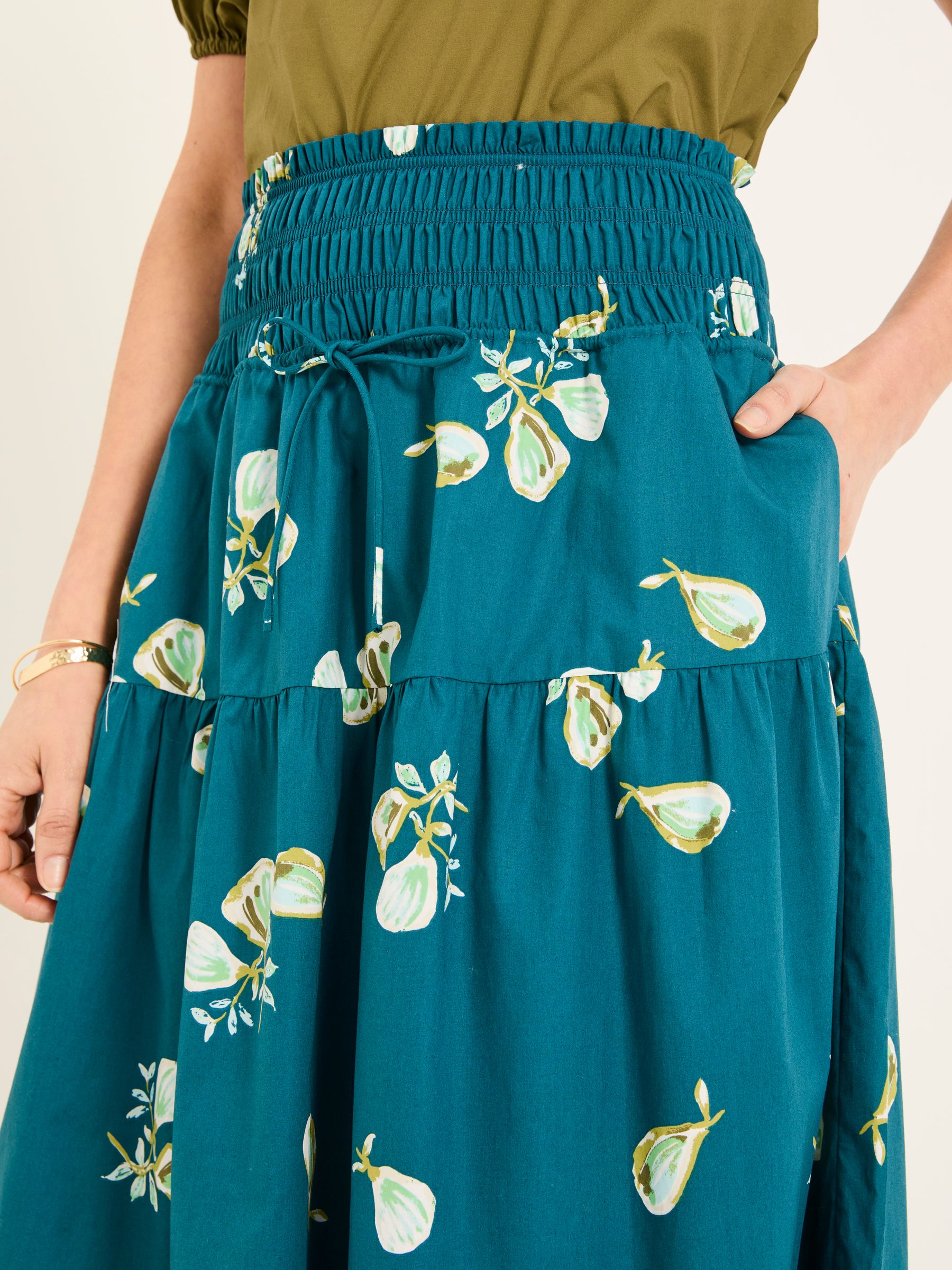 Ricky Teal Blue Figs Midi Skirt - Image 4 of 6