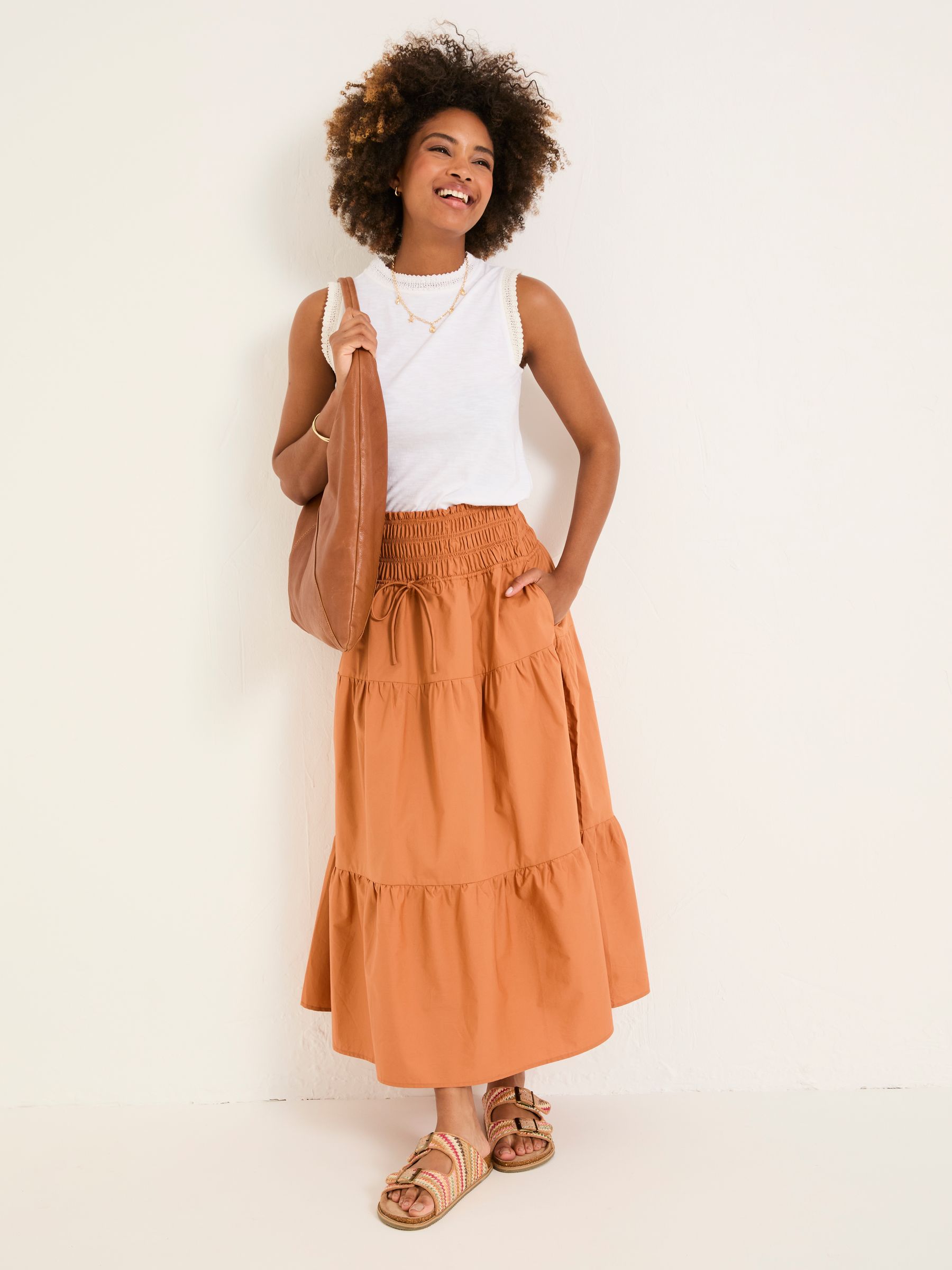Ricky Golden Tan Midi Skirt - Image 1 of 5