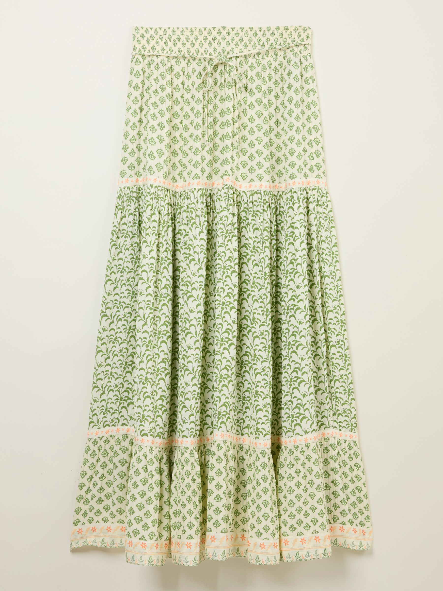 Jayla Mid Green Woodblock Maxi Skirt - Image 5 of 5