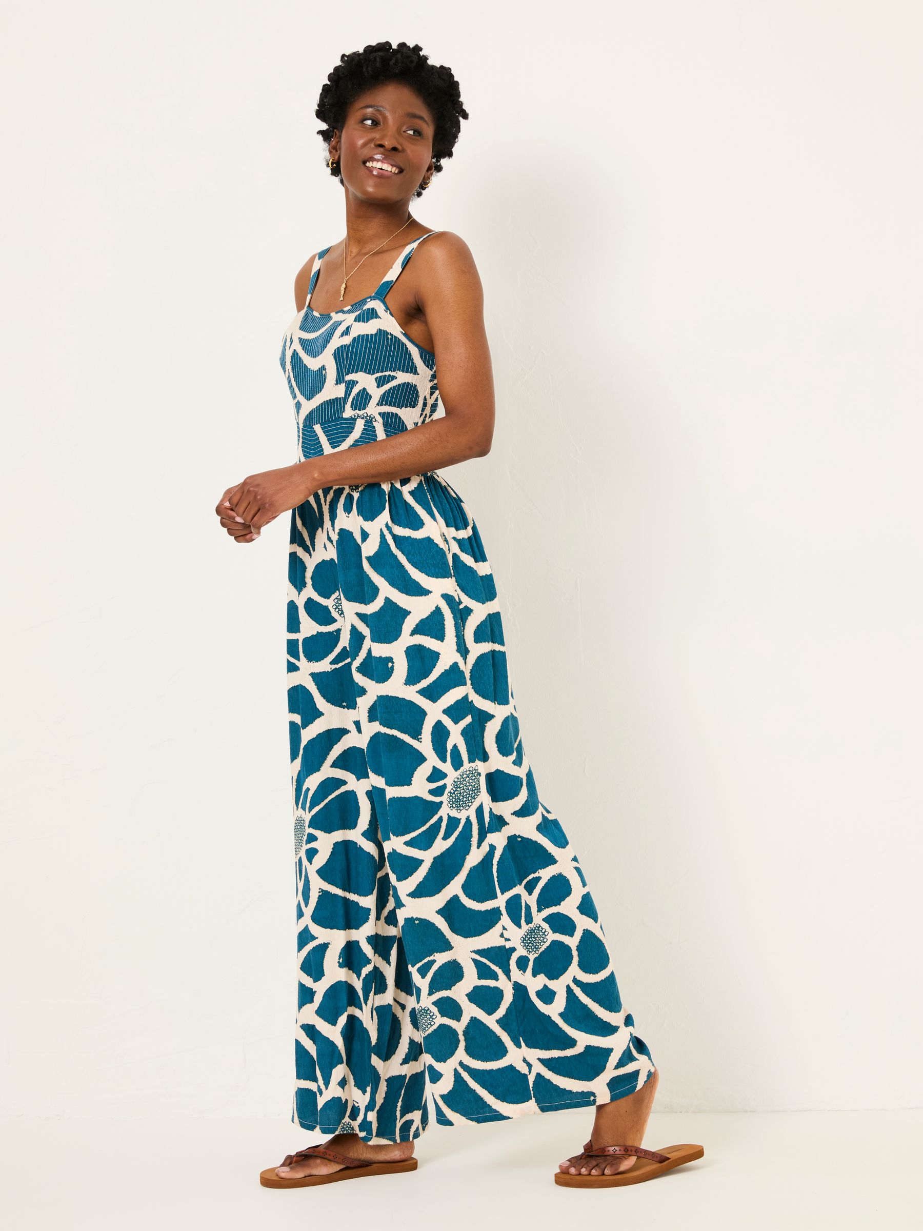 Ruby Teal Blue Shibori Jumpsuit - Image 2 of 6