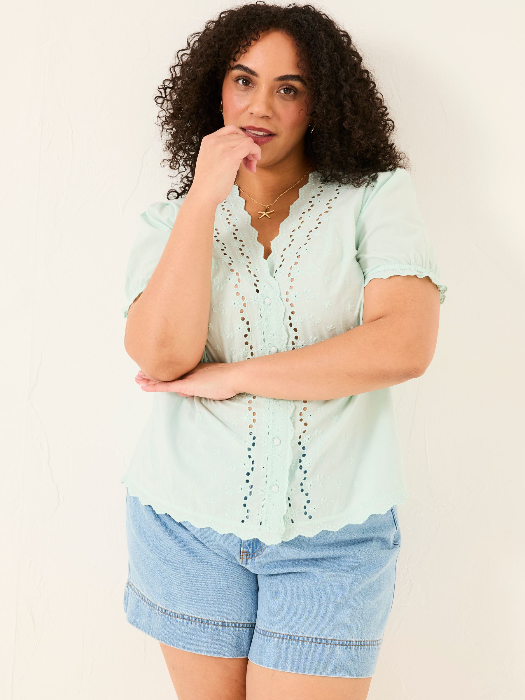 Aguste Mint Green Broderie Blouse - Image 6 of 11