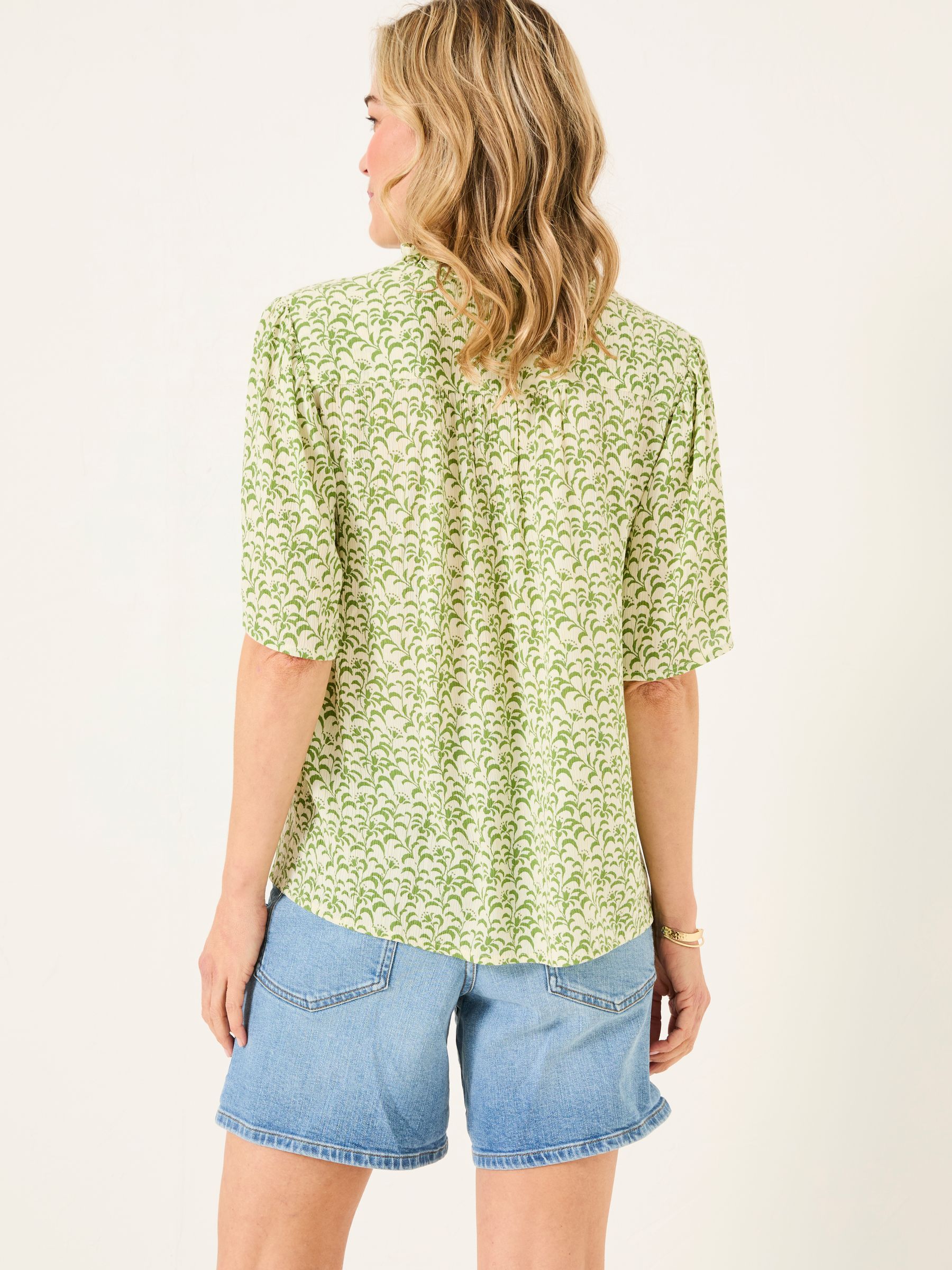 Airee Mid Green Woodblock Blouse - Image 2 of 5