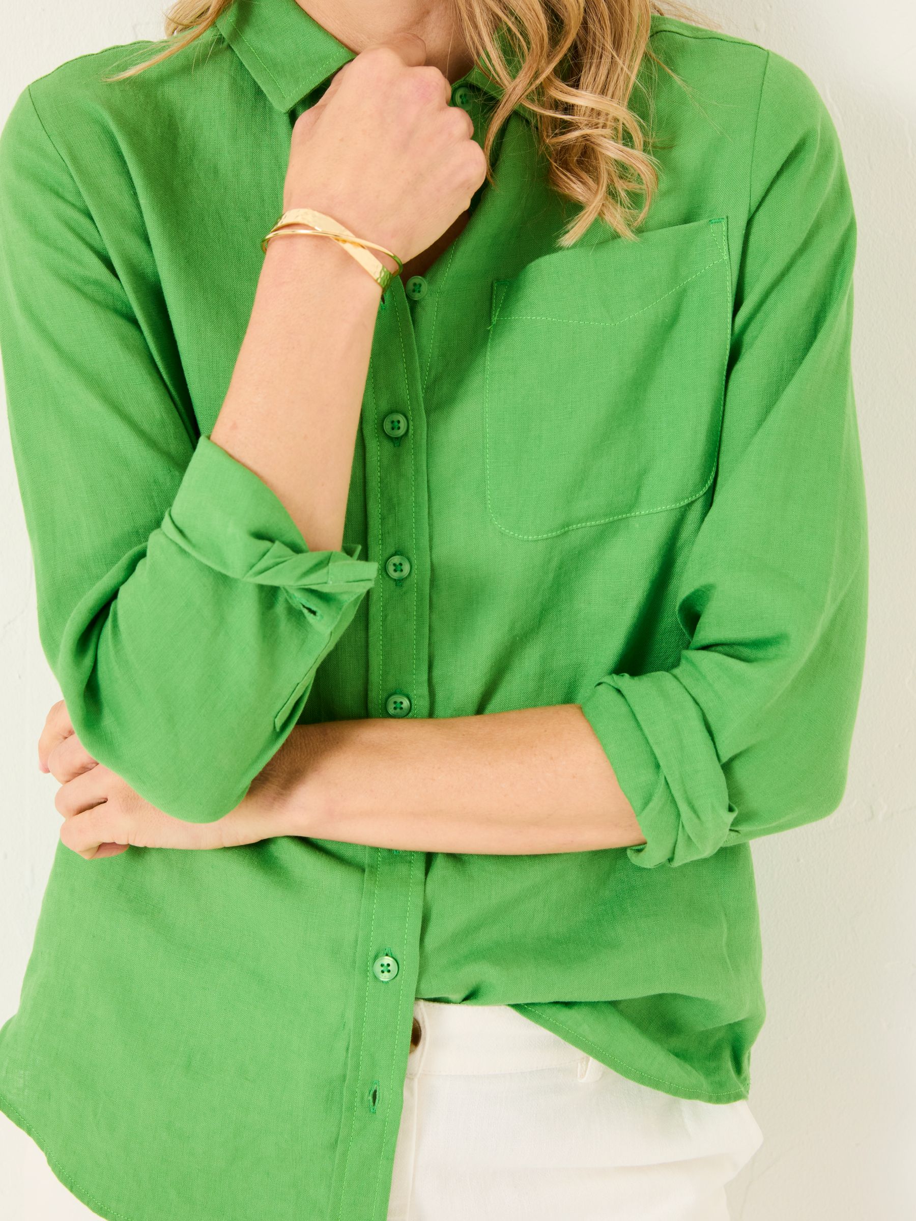Green Olivia Linen Shirt - Image 4 of 5