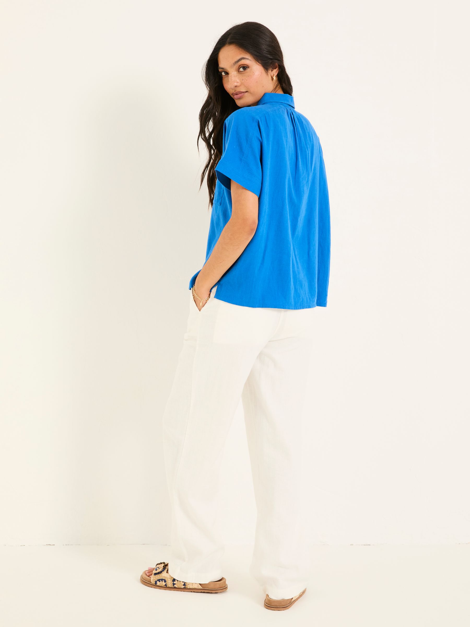 Sanchez Mid Blue Shirt | FatFace