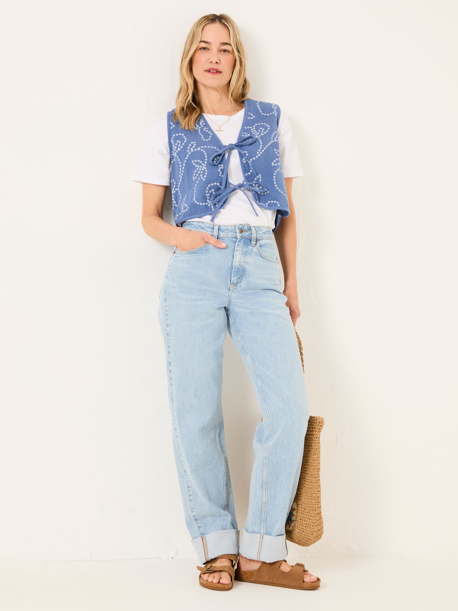 Beth Indigo Blue Printed Waistcoat - Image 3 of 5