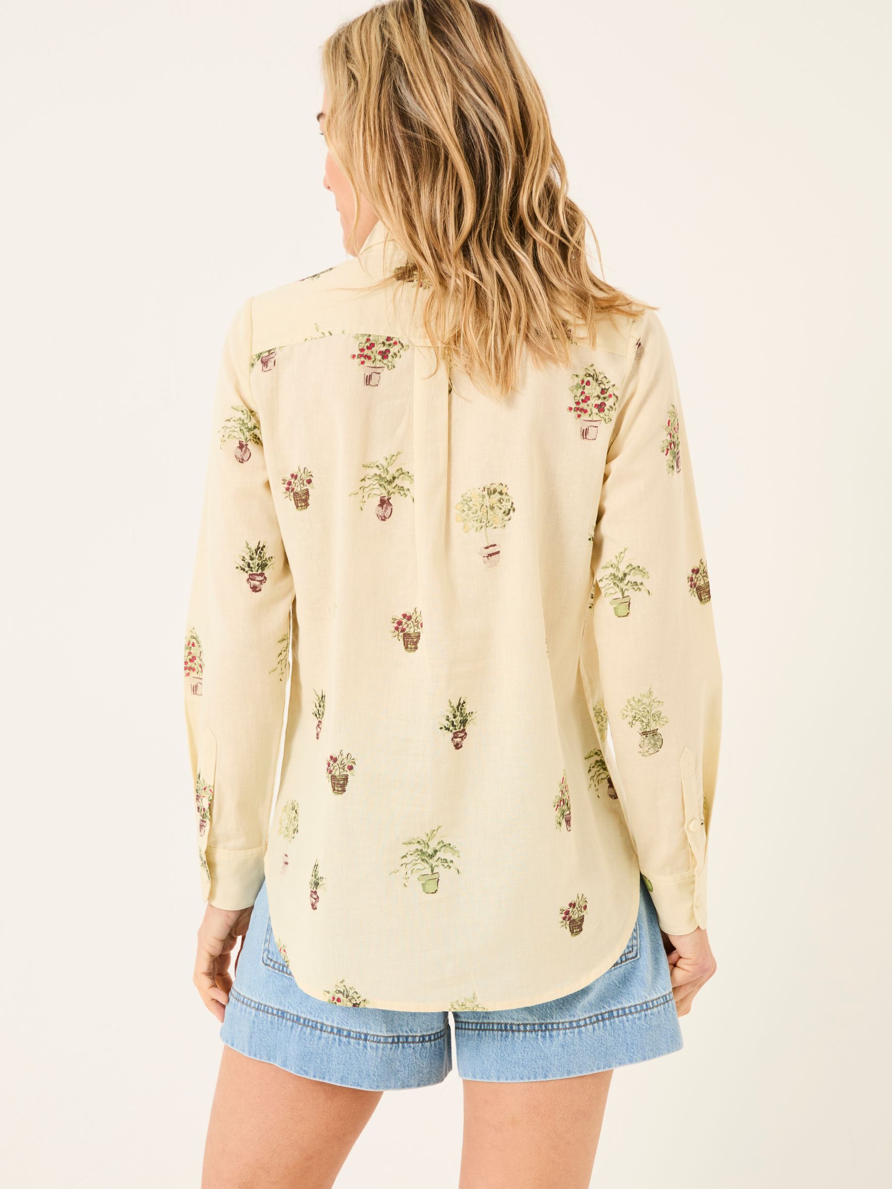 Olivia Ivory Plants Shirt - Image 2 of 5
