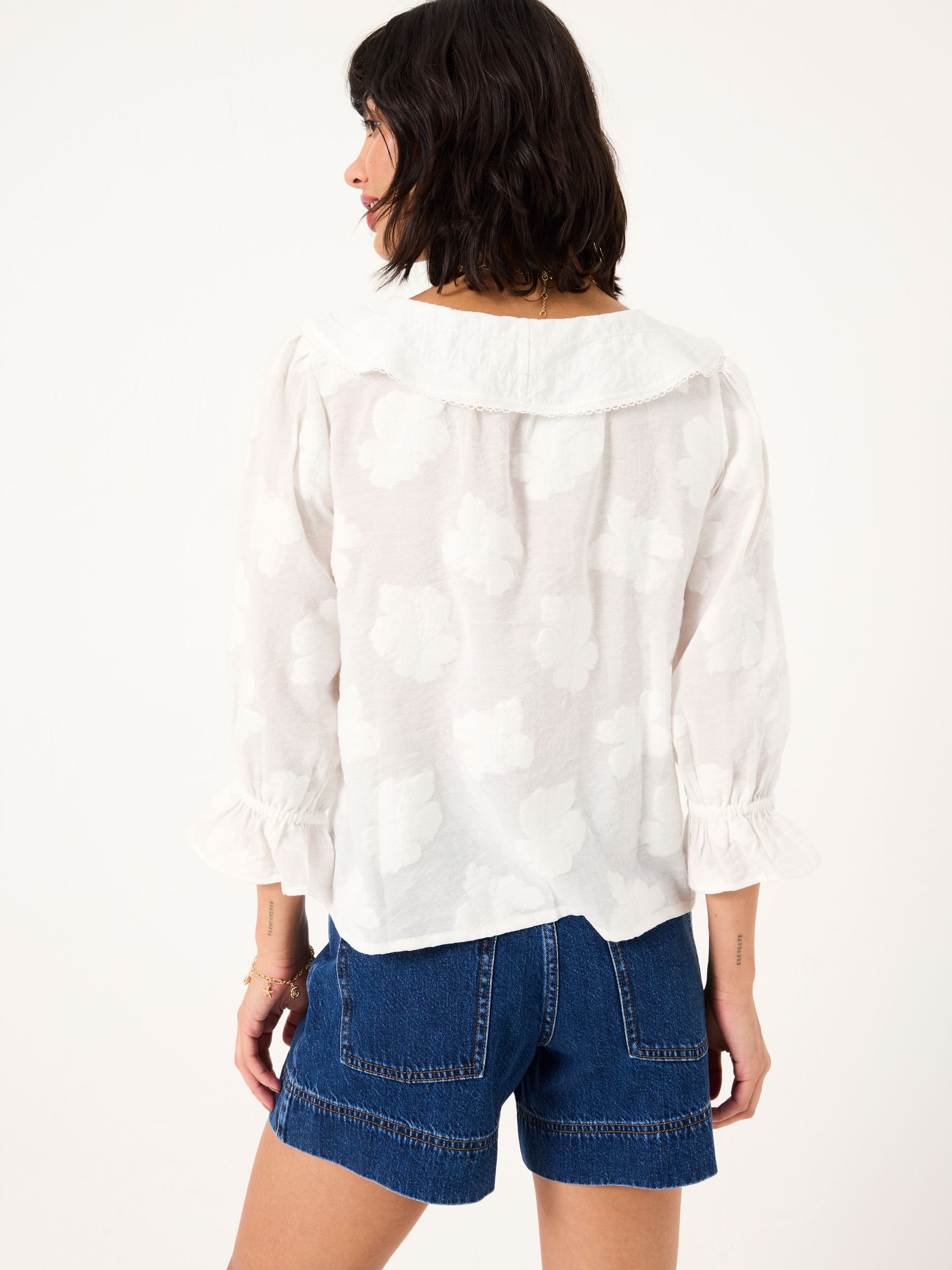 Emery White Jacquard Blouse - Image 3 of 8