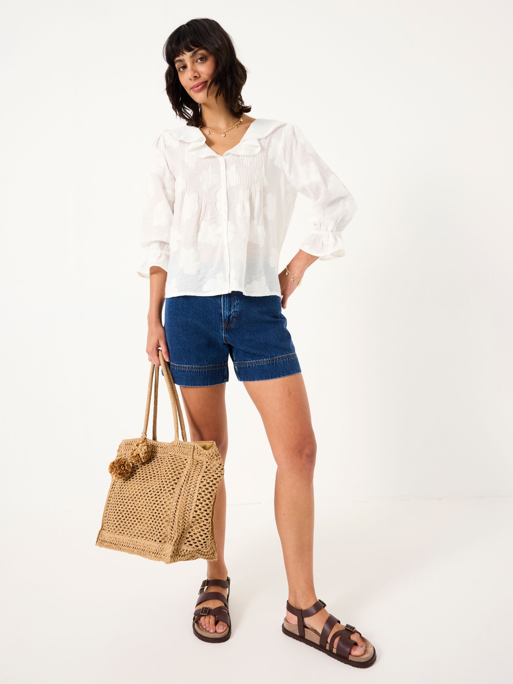 Emery White Jacquard Blouse - Image 4 of 8
