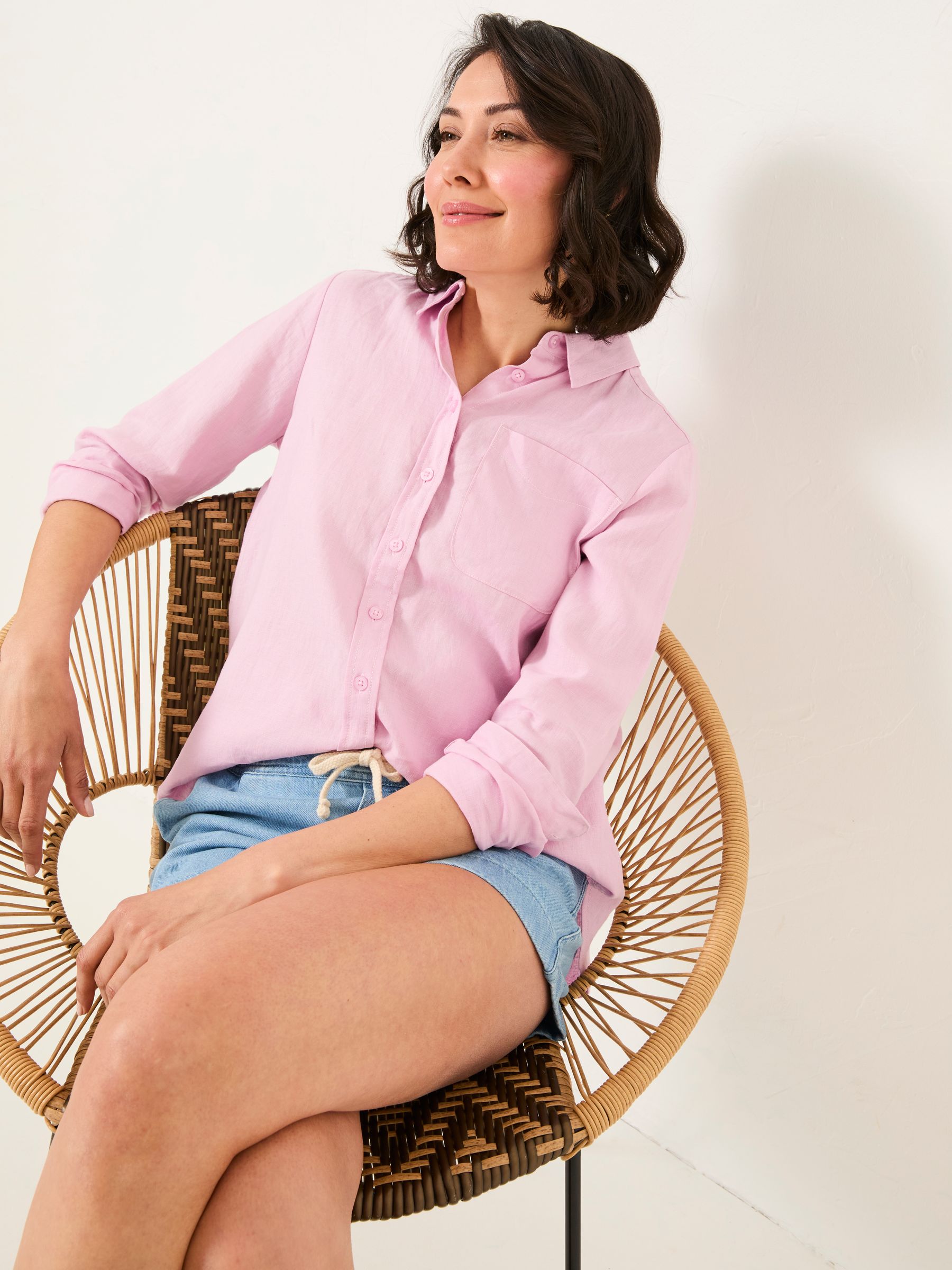 Light Pink Olivia Linen Shirt - Image 4 of 5