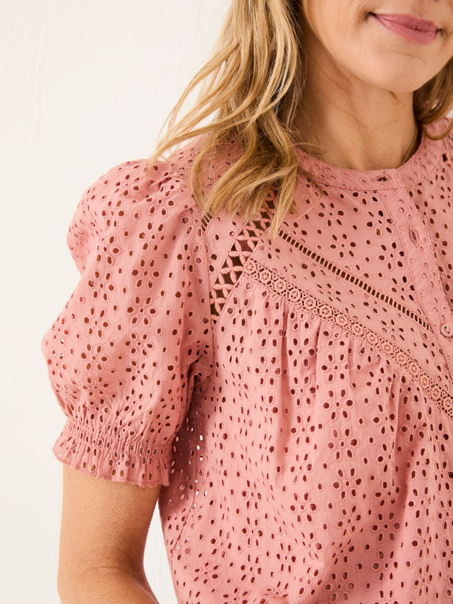 Bonnie Rose Pink Broderie Blouse - Image 3 of 5