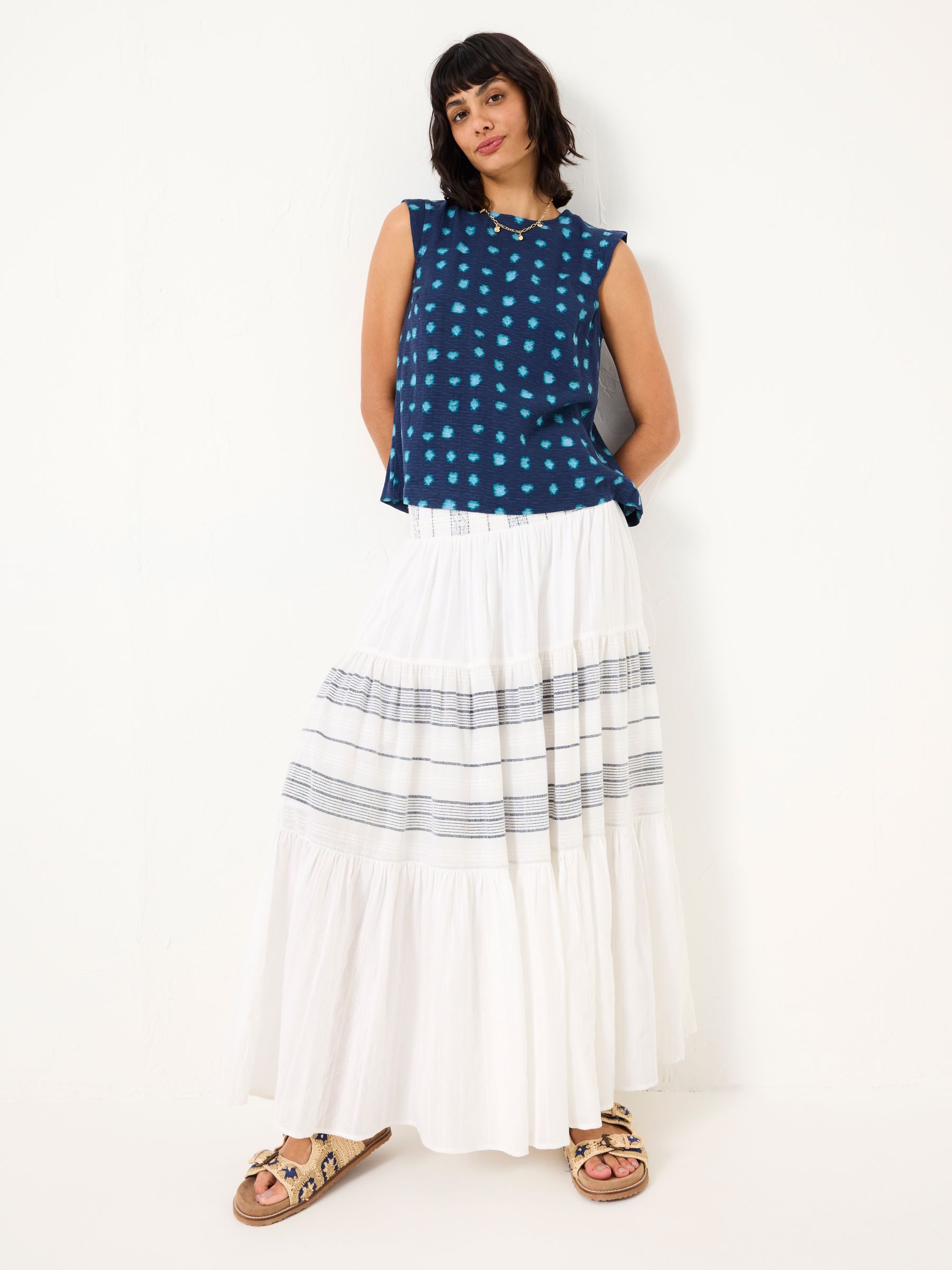 Fliss Teal Blue Mini Spot Top - Image 4 of 6